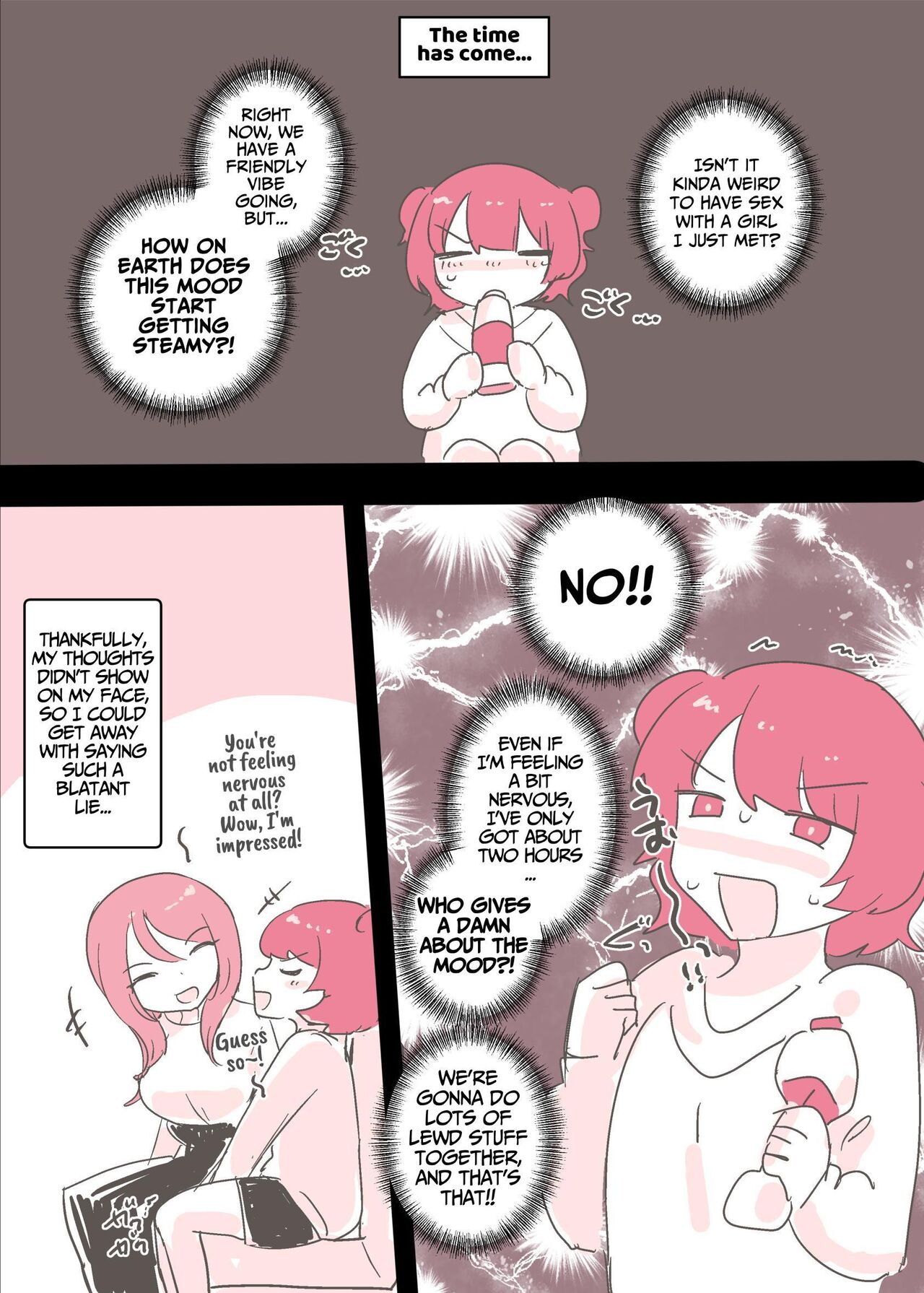 [Amai Shoujo Koubou (Amai Meiden)]Psycho Les Senpai ga 1000-bon Ureta Kinen ni Les Fuuzoku ni Itte Kimashita Repo | Psycho Lesbian Senpai Sold 1000 Copies Memorial Lesbian Brothel Experience Report[English] [Kusanuu] Page 17