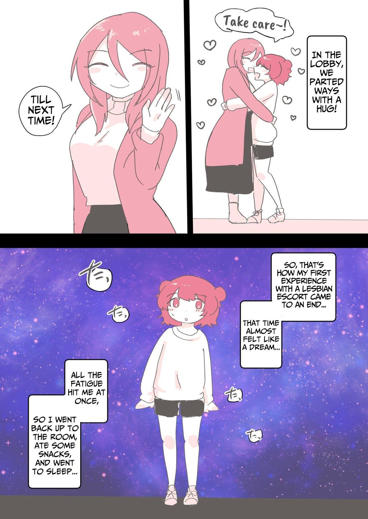 [Amai Shoujo Koubou (Amai Meiden)]Psycho Les Senpai ga 1000-bon Ureta Kinen ni Les Fuuzoku ni Itte Kimashita Repo | Psycho Lesbian Senpai Sold 1000 Copies Memorial Lesbian Brothel Experience Report[English] [Kusanuu] Page 43