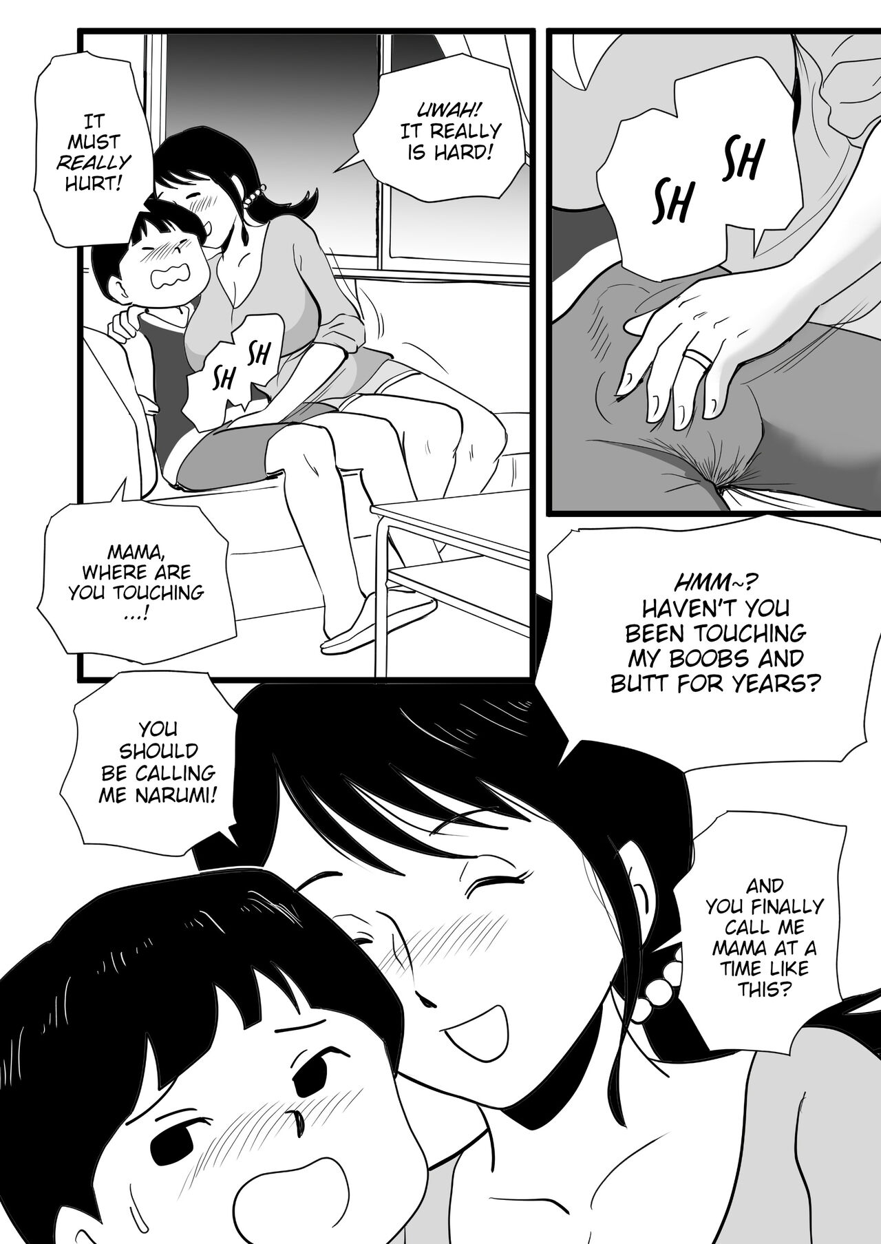 [Momoziri Hustle Dou]Zetsurin Mama no Narumi-san to Hentai Musuko | Narumi the insatiable mother, and her perverted son[English] {WitzMacher} Page 12
