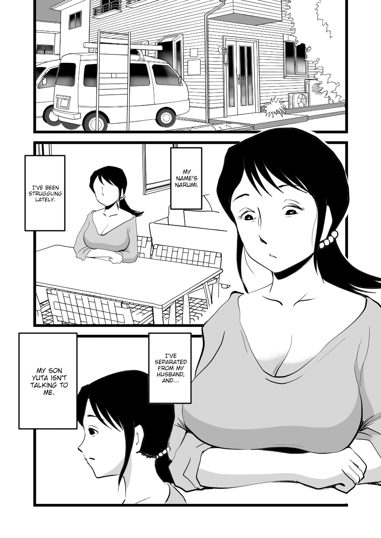 [Momoziri Hustle Dou]Zetsurin Mama no Narumi-san to Hentai Musuko | Narumi the insatiable mother, and her perverted son[English] {WitzMacher} Page 3
