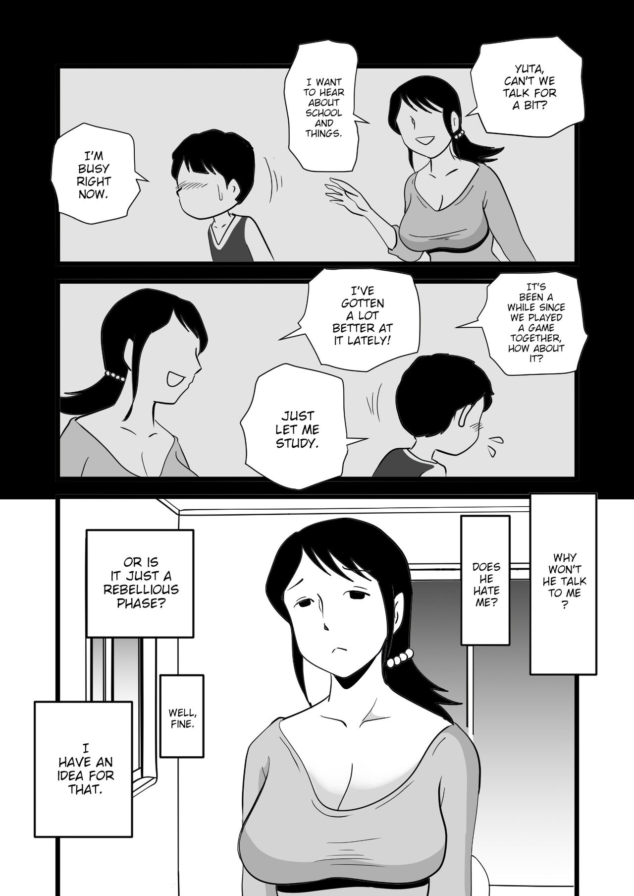 [Momoziri Hustle Dou]Zetsurin Mama no Narumi-san to Hentai Musuko | Narumi the insatiable mother, and her perverted son[English] {WitzMacher} Page 6