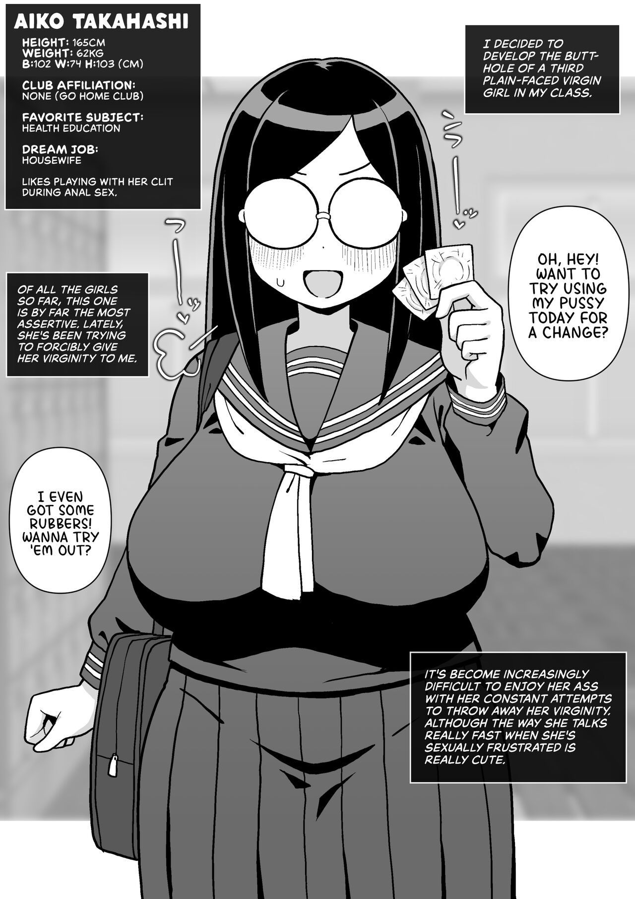 [Surudoiman no Irutokoro (Norihito)]Mob-gao Doukyuusei o Shojo no Mama Anal Kaihatsu shita Hanashi | Anal development of my plain-faced virgin classmates[English] [head empty + Wiimouto] Page 14
