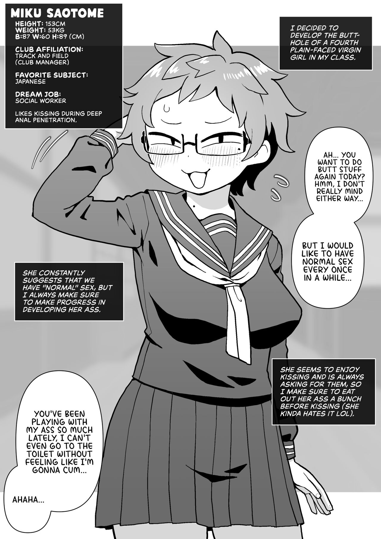 [Surudoiman no Irutokoro (Norihito)]Mob-gao Doukyuusei o Shojo no Mama Anal Kaihatsu shita Hanashi | Anal development of my plain-faced virgin classmates[English] [head empty + Wiimouto] Page 20
