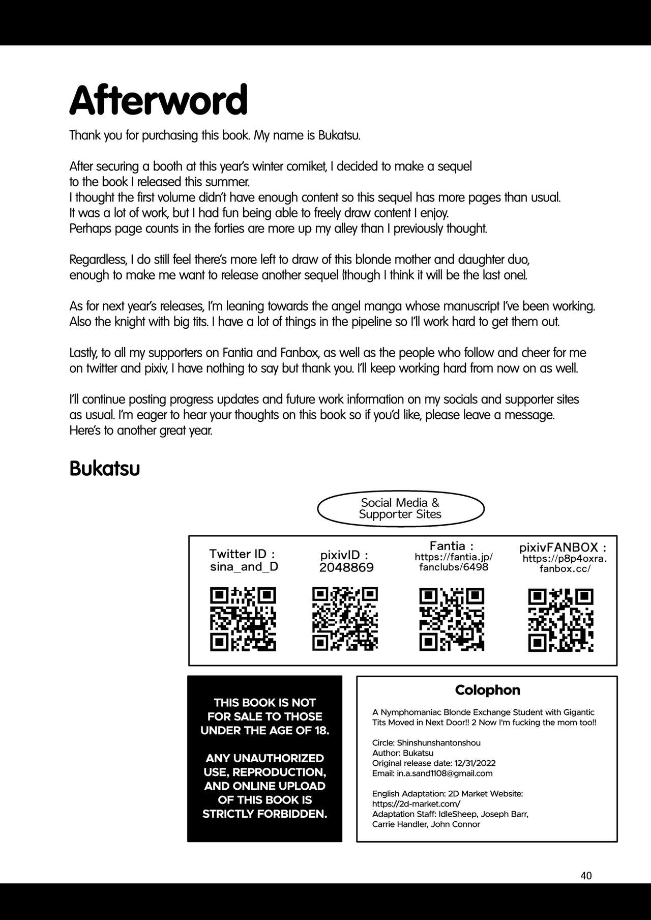 [Shinshunshantonshou (Bukatsu)]H Daisuki Kinpatsu Hakujin Bakunyuu Ryuugakusei ga Tonari no Heya ni Hikkoshite Kita!! 2 | A Nymphomaniac Blonde Exchange Student with Gigantic Tits Moved in Next Door!! 2[English] {2d-market.com} [Decensored] [Digital] Page 40
