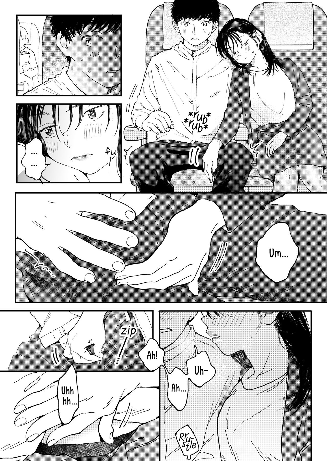 [Denbu Momo]Muramura OL-san wa Hikouki no Naka demo Seiyoku o Mitashitai | Horny OL-san, even on an Airplane, Wants To Satisfy Her Sexual Desires[English] [Digital] Page 15