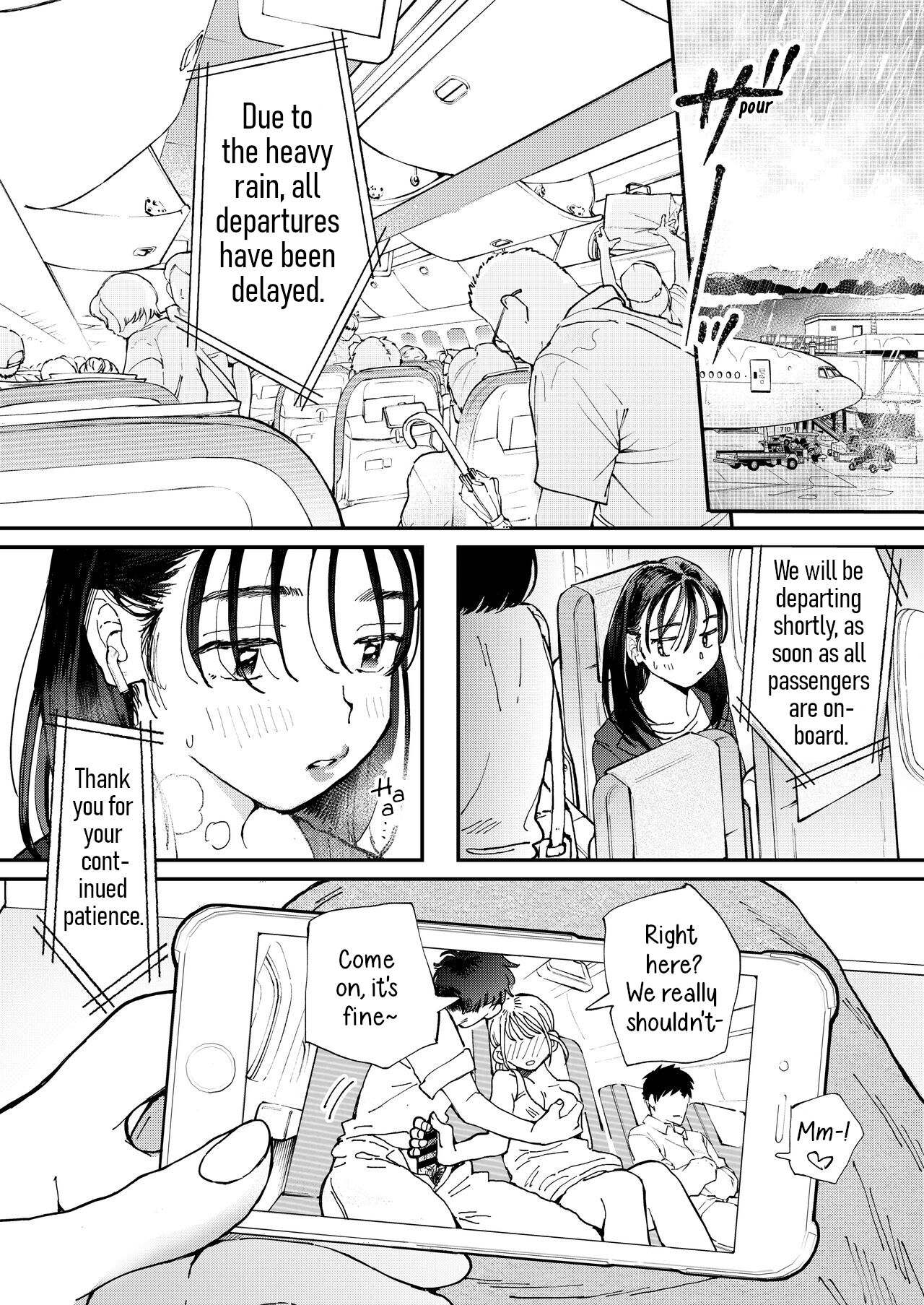 [Denbu Momo]Muramura OL-san wa Hikouki no Naka demo Seiyoku o Mitashitai | Horny OL-san, even on an Airplane, Wants To Satisfy Her Sexual Desires[English] [Digital] Page 2