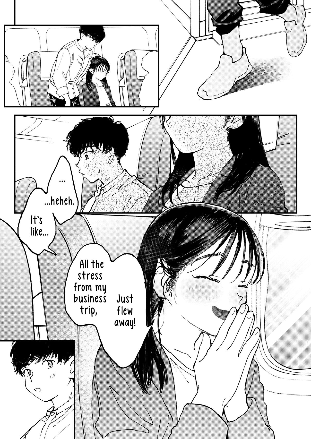 [Denbu Momo]Muramura OL-san wa Hikouki no Naka demo Seiyoku o Mitashitai | Horny OL-san, even on an Airplane, Wants To Satisfy Her Sexual Desires[English] [Digital] Page 44