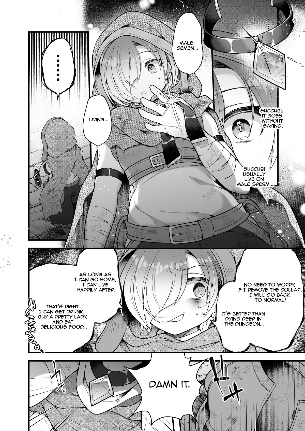 [Ue ni Aru Mikan (Reitou Mikan)]Succubus Shoku. ~Boukensha Ore, Meikyuu de Shokuryou ga Tsukita node Succubus ni Natte Kikan Shimasu~ | 	I, an Adventurer ran out of food in the dungeon, so I turned into a Succubus.[English] Page 7