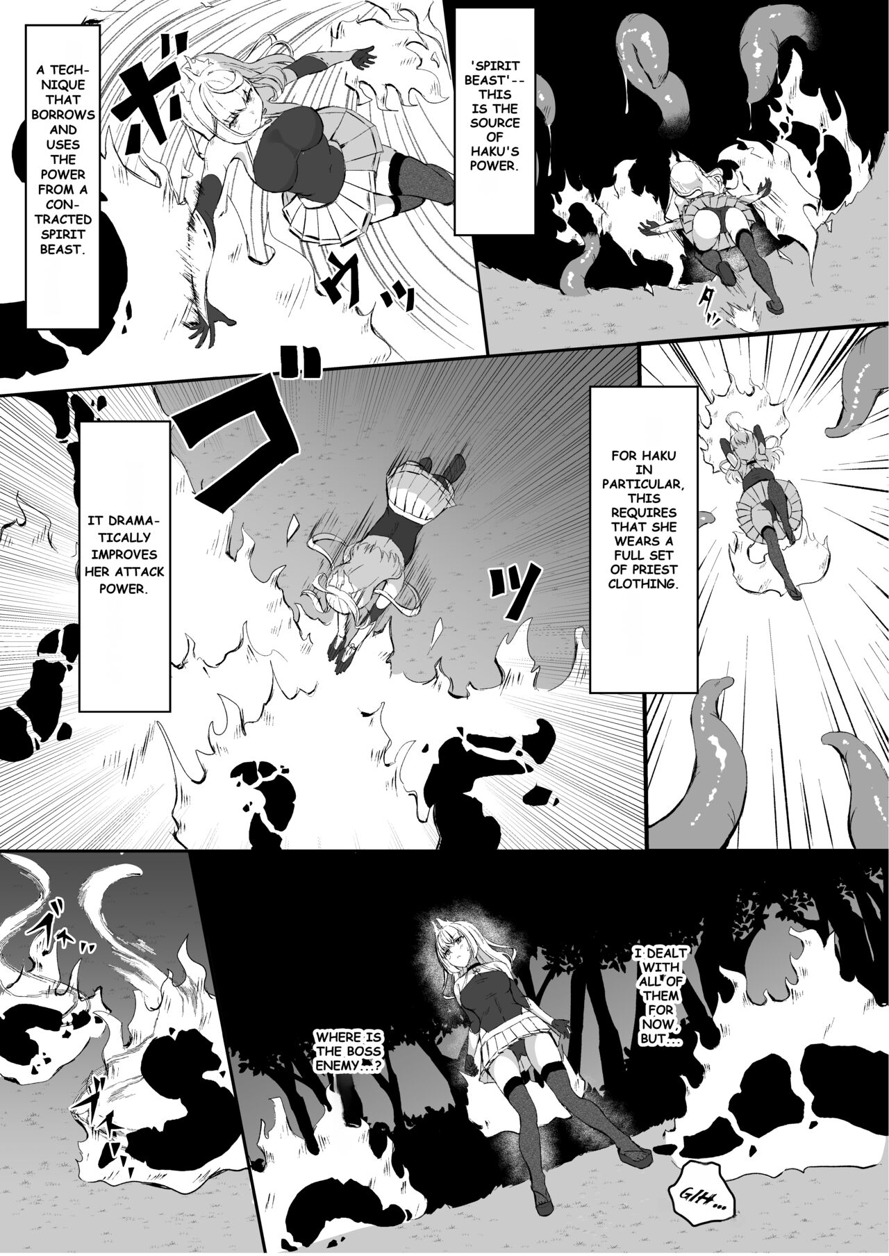 [Tamasushi (Shiratama)]Joukyuujutsushi ga Shokushu Suit de Youma ni Haika Sareru Hanashi | A High-ranked Exorcist Gets Defeated By An Apparition In A Tentacle Suit[English] [Fallen Games] Page 6