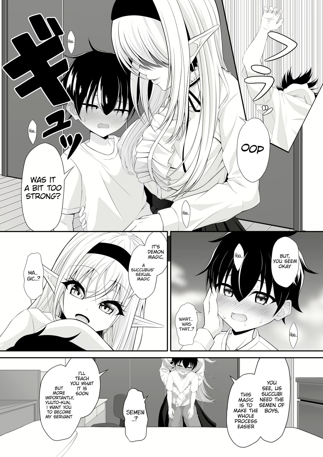 [Okashi Koujou]Shotacon Succubus ga Konomi no Ko o Neratte OneShota! | A Oneshota Where a Shotacon Succubus Targets a Boy She Took a Liking To[English] [Platinum Crown] Page 15
