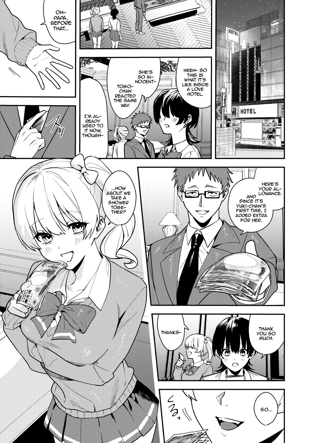 [Amuai Okashi Seisakusho (Betty, Konozama)]Papakatsu Nyotaika de Tanoshiku Kasegu! | Having Fun and Earning Some Money by Prostituting Myself After Turning Into a Girl![English] {Doujins.com} Page 10