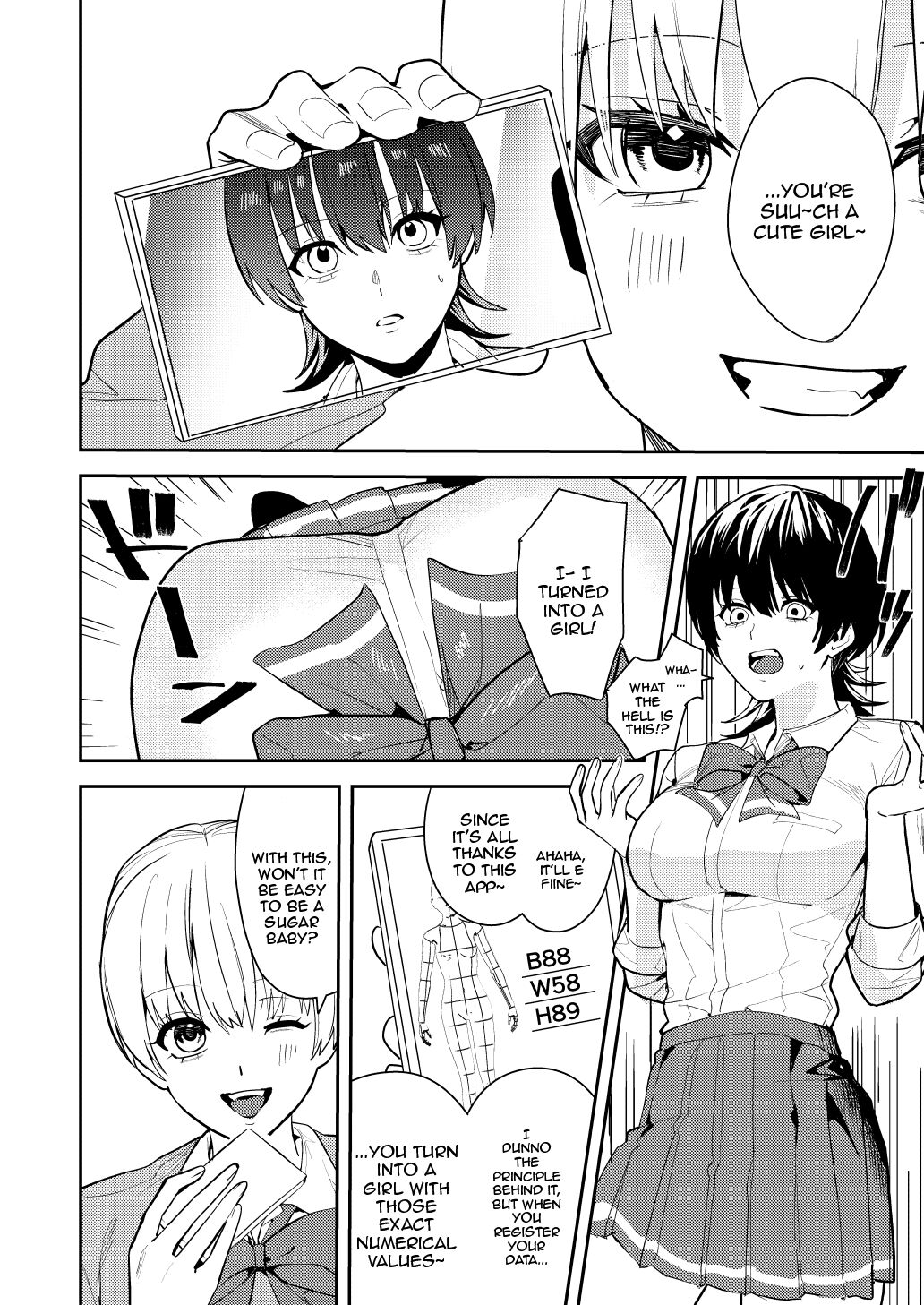 [Amuai Okashi Seisakusho (Betty, Konozama)]Papakatsu Nyotaika de Tanoshiku Kasegu! | Having Fun and Earning Some Money by Prostituting Myself After Turning Into a Girl![English] {Doujins.com} Page 7
