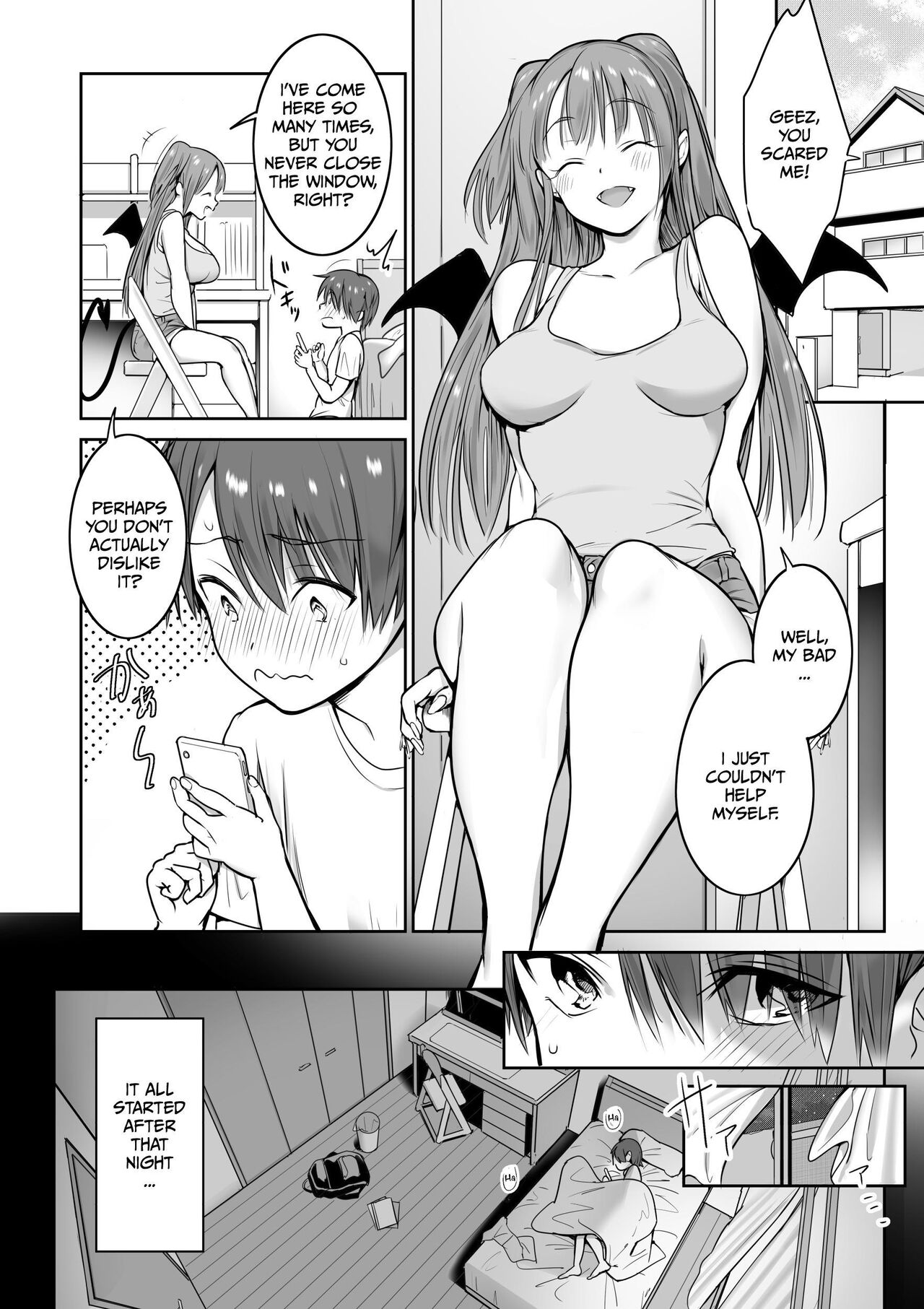 [Nukunukujima (Caffeine Chuudoku)]Boku no Ie ni wa Succubus ga Kuru | A Succubus Comes Knocking On My Door[English] [rubber_user] Page 4