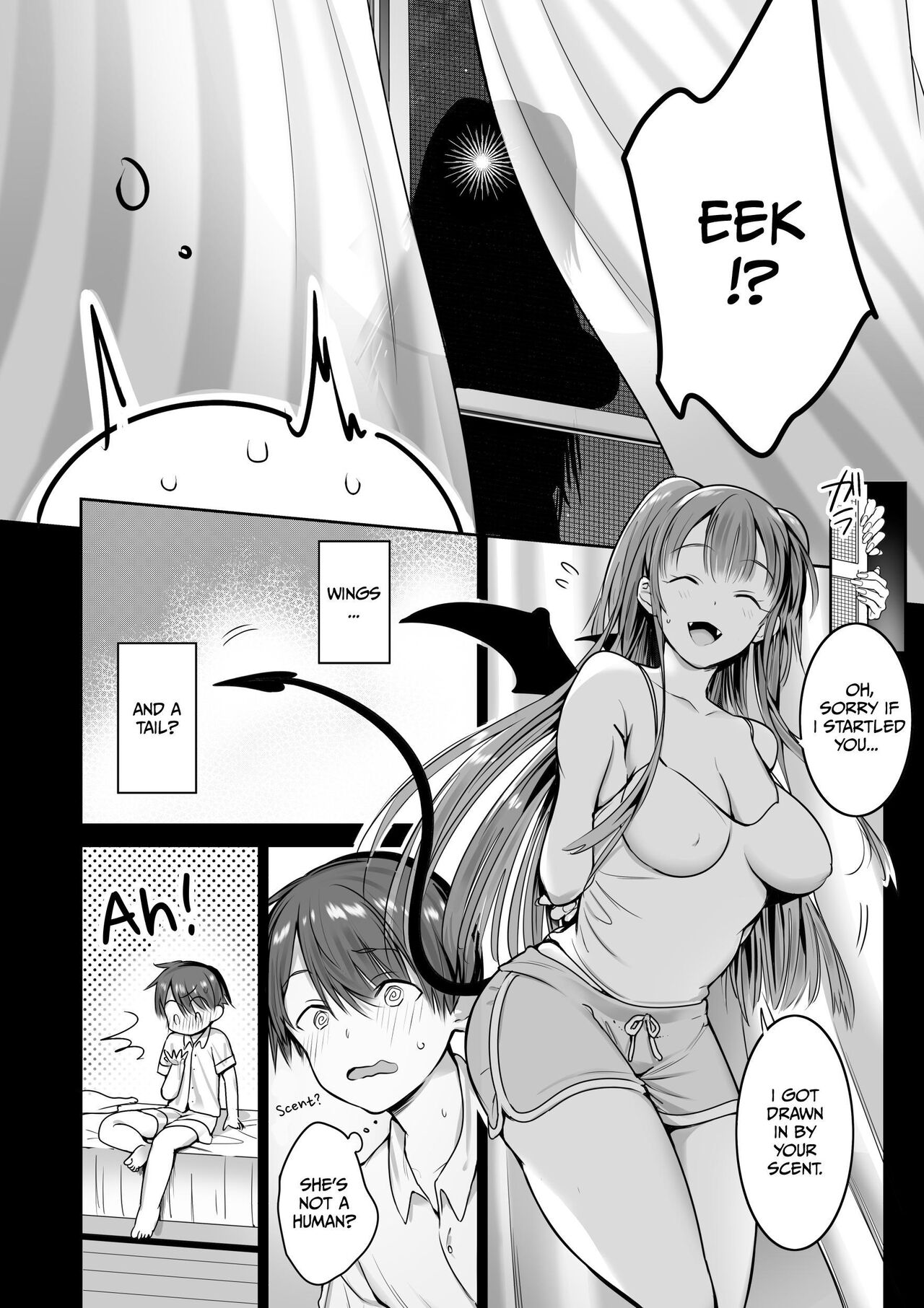 [Nukunukujima (Caffeine Chuudoku)]Boku no Ie ni wa Succubus ga Kuru | A Succubus Comes Knocking On My Door[English] [rubber_user] Page 6