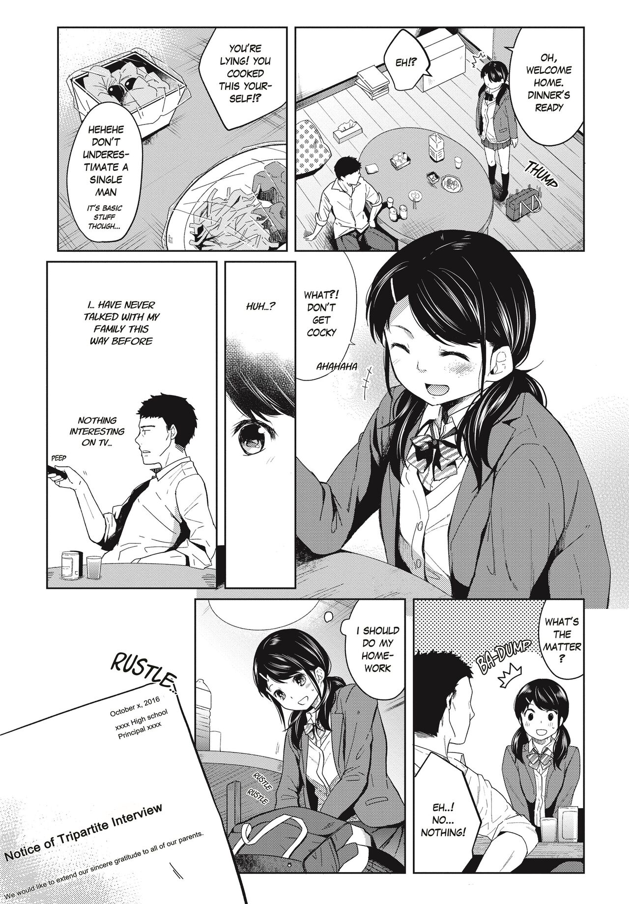 [Fumitsuki Sou]1 Room Apartment + Highschool Girl Suddenly Living Together? Close Contact!? First Sex!!? Ch.1-2[English] [Project-H] [Decensored] [Ongoing] Page 30