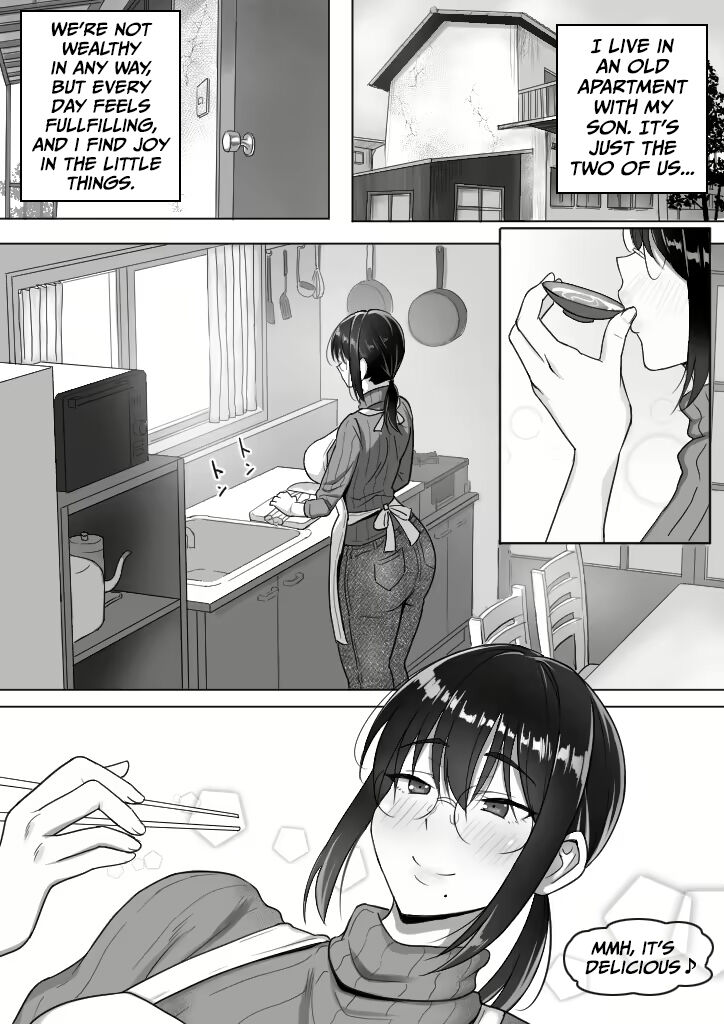 [Hot Mikan (Kishimen)]Binbou Gurashi na Boshi Katei no Oyako Koubi wa Kimochi Ii. | Mother & Son Bonding in a Poor Single-Parent Household Feels Good[English] [PPanGames] Page 2