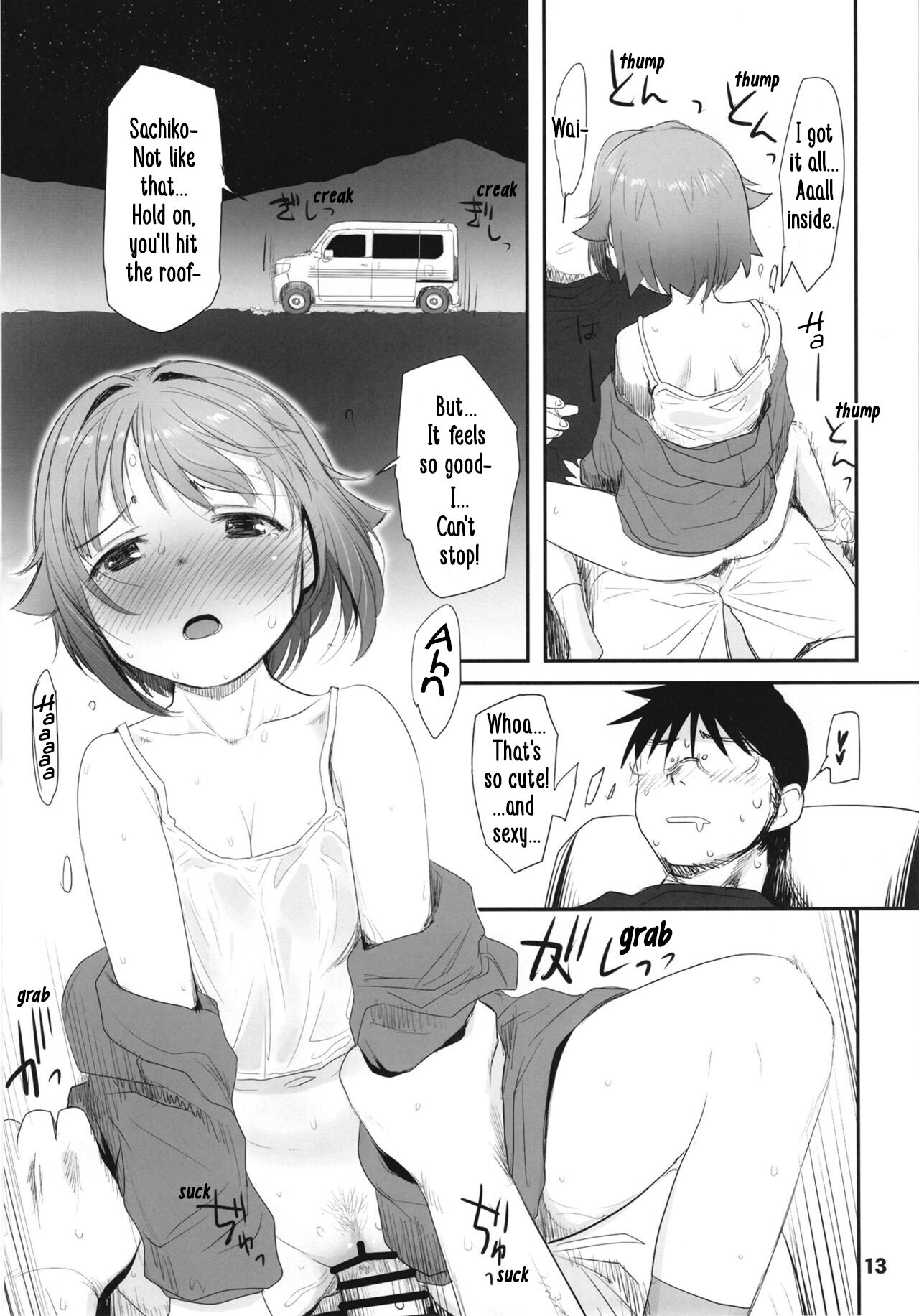 [Youseimangasya (Sakaki Imasato)]Koshimizu Sachiko to Iku, Kinkyuu Shukkin Shachuuhaku no Tabi | Going on An Emergency Car Camping Trip with Sachiko Koshimizu(THE IDOLM@STER CINDERELLA GIRLS) [English] [Digital] Page 13