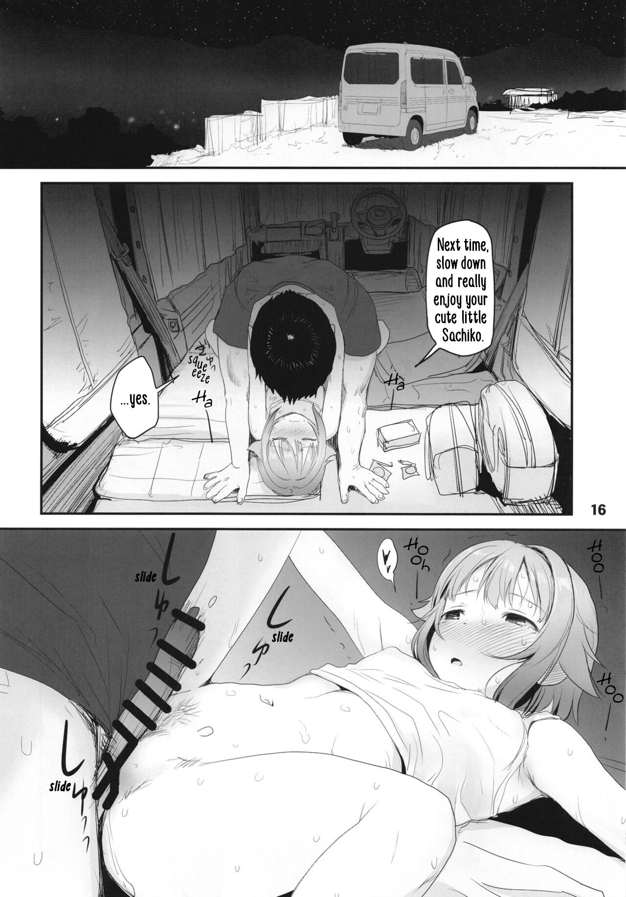 [Youseimangasya (Sakaki Imasato)]Koshimizu Sachiko to Iku, Kinkyuu Shukkin Shachuuhaku no Tabi | Going on An Emergency Car Camping Trip with Sachiko Koshimizu(THE IDOLM@STER CINDERELLA GIRLS) [English] [Digital] Page 16