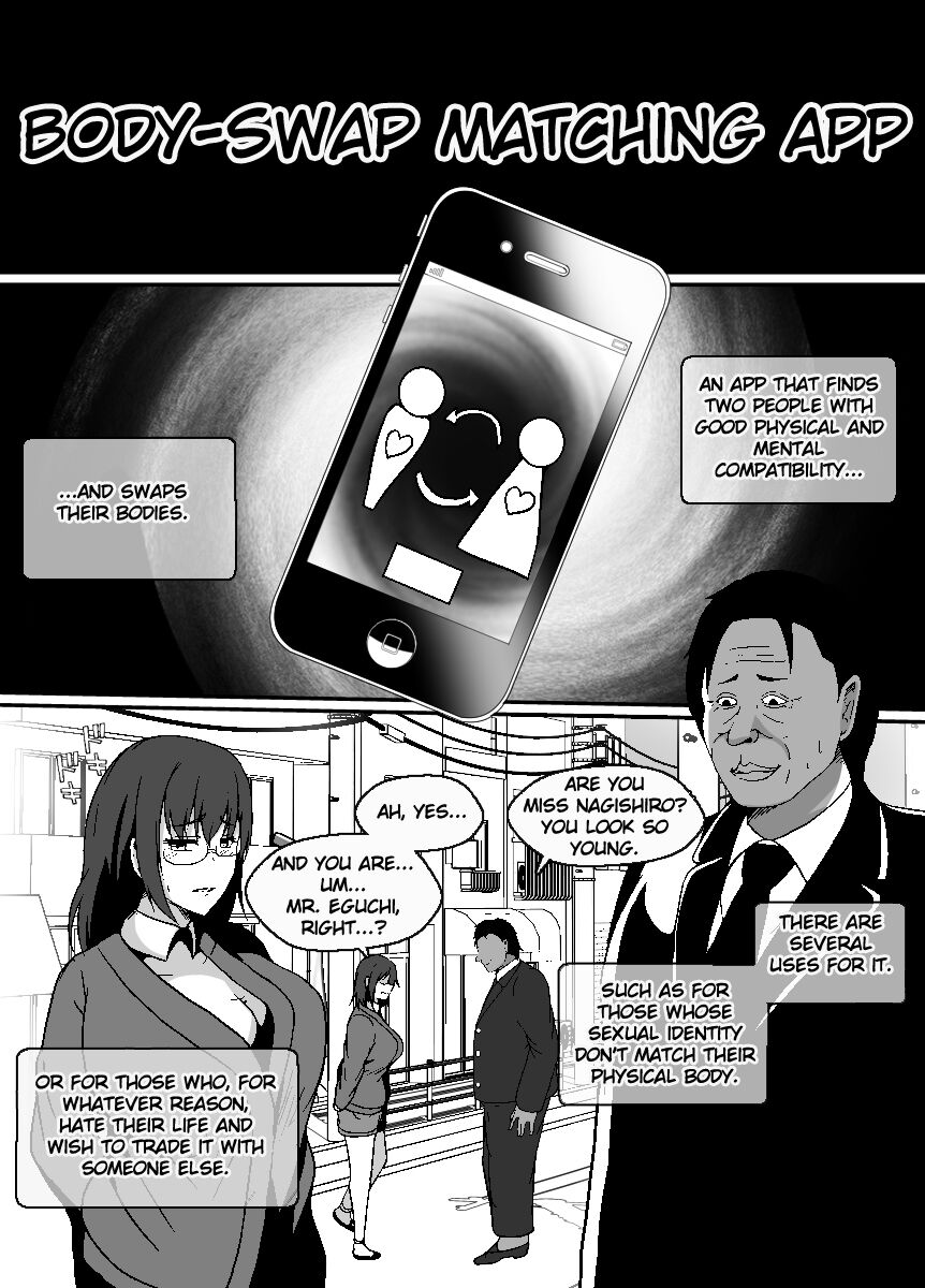 [Hyoui no Jikan (Shimakawa)]Karada Koukan Matching Appli | The Body-Swap Matching App[English] [TheFrogManScans] Page 2