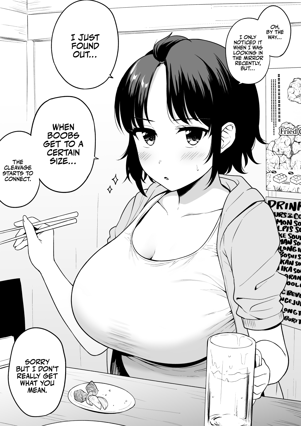 [Yue]Tanima ga Tsunagaru kurai Chichi ga Dekai Onna Tomodachi | A Female Friend with Boobs So Big That Her Cleavage Connects[English] [korafu] Page 1
