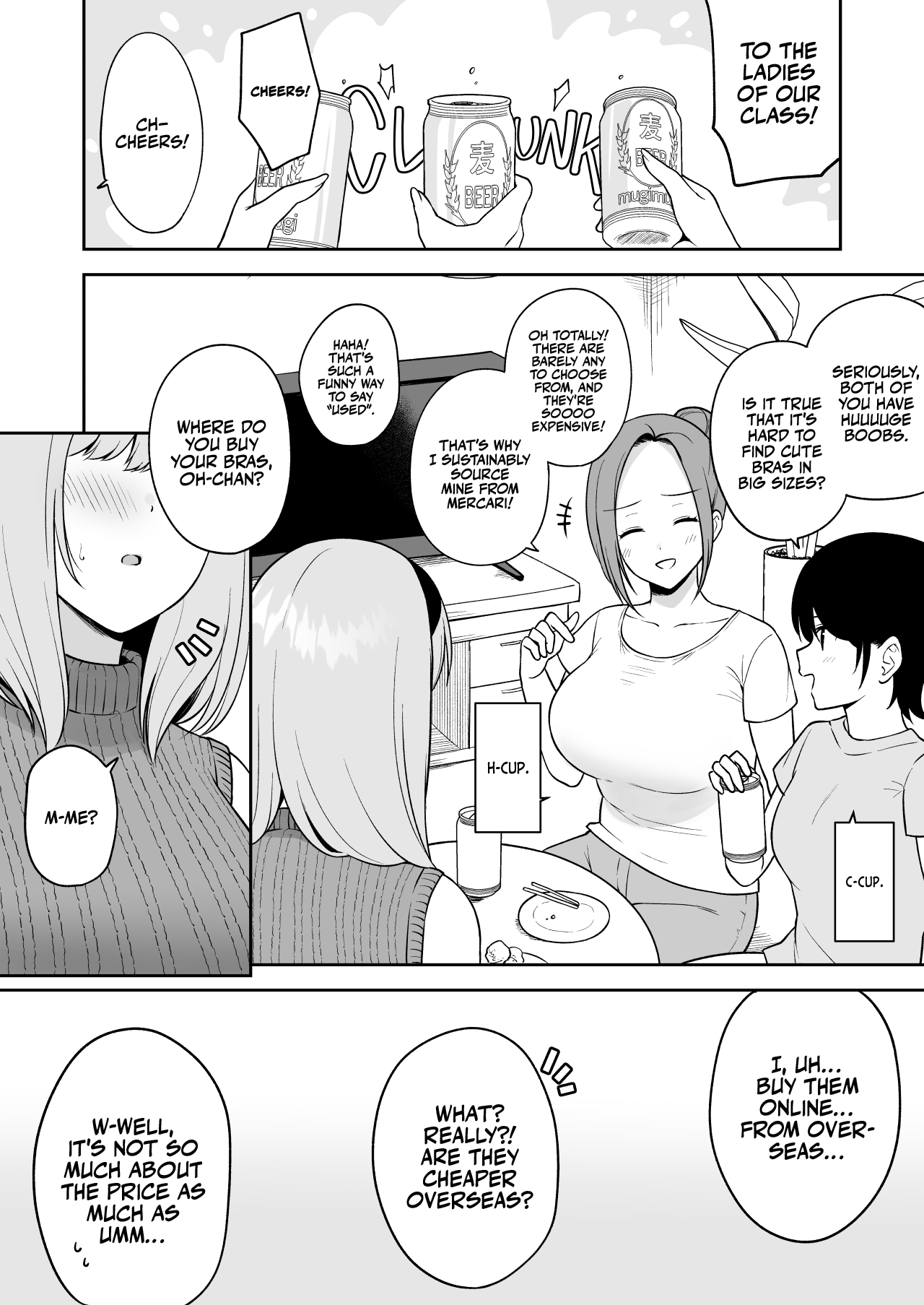 [Yue]Kyonyuu no Tomodachi ni Kaku no Chigai o Misetsukete Shimau O-cup Joshidaisei-chan | O-Cup Co-ed Showcases Her Superior Assets to Her Busty Friends[English] [korafu] Page 2