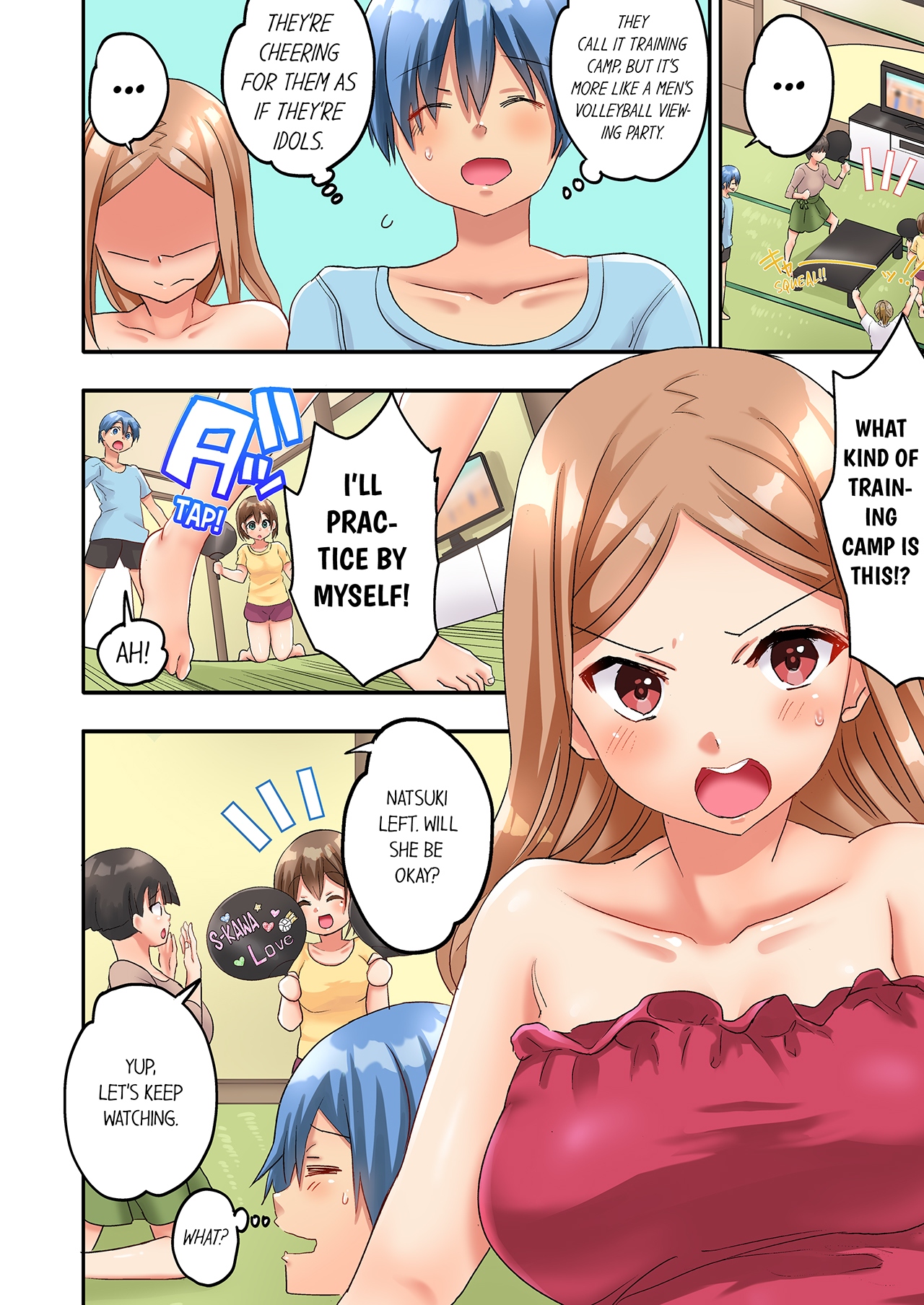 [Kazutaro]Hitozuma Volley-bu no Asedaku SEX ~Shower Abinagara Mitchaku Shichau? 1-4 | Married Women's Volleyball Club Sweaty Sex - We're Being Glued Together While Taking A Shower? 1-4[English] Page 55