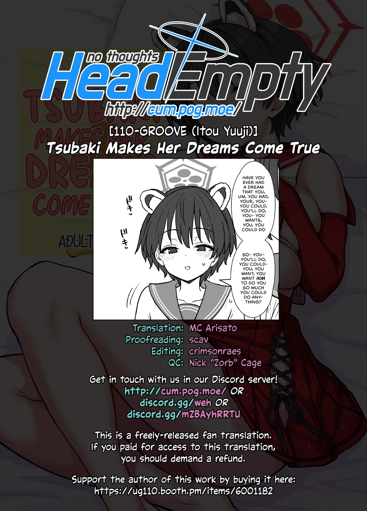 [110-GROOVE (Itou Yuuji)]Yume o Kanaeru Tsubaki-san | Tsubaki Makes Her Dreams Come True(Blue Archive) [English] [head empty] [Digital] Page 19