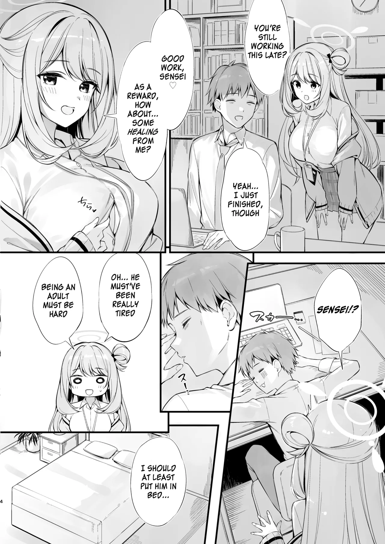 [P:P (Oryou)]Sensei, Nechattan desu ka? Osocchattemo Ii desu ka? | Sensei, are you sleeping? May I assault you?(Blue Archive) [English] [SDF] [Digital] Page 3