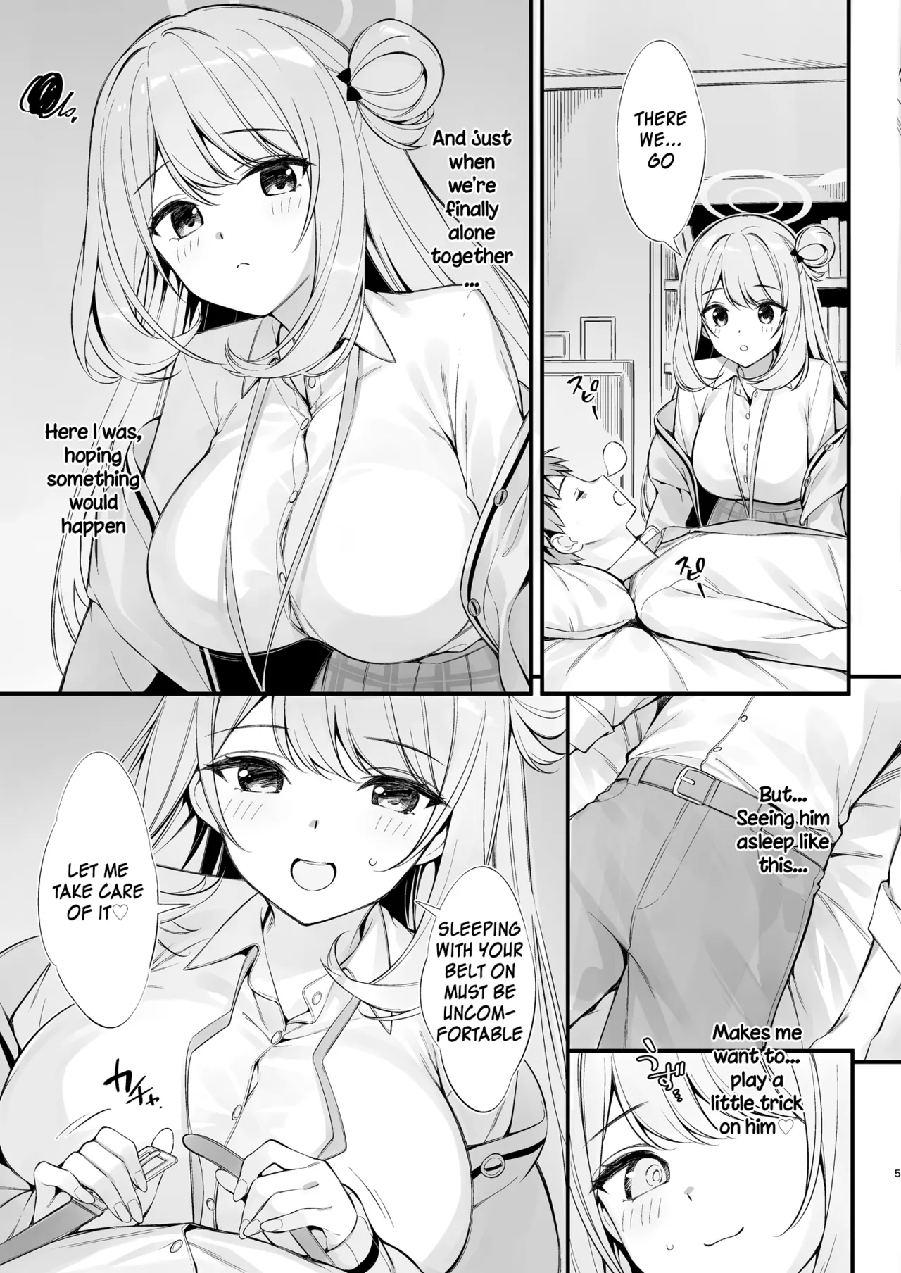 [P:P (Oryou)]Sensei, Nechattan desu ka? Osocchattemo Ii desu ka? | Sensei, are you sleeping? May I assault you?(Blue Archive) [English] [SDF] [Digital] Page 4