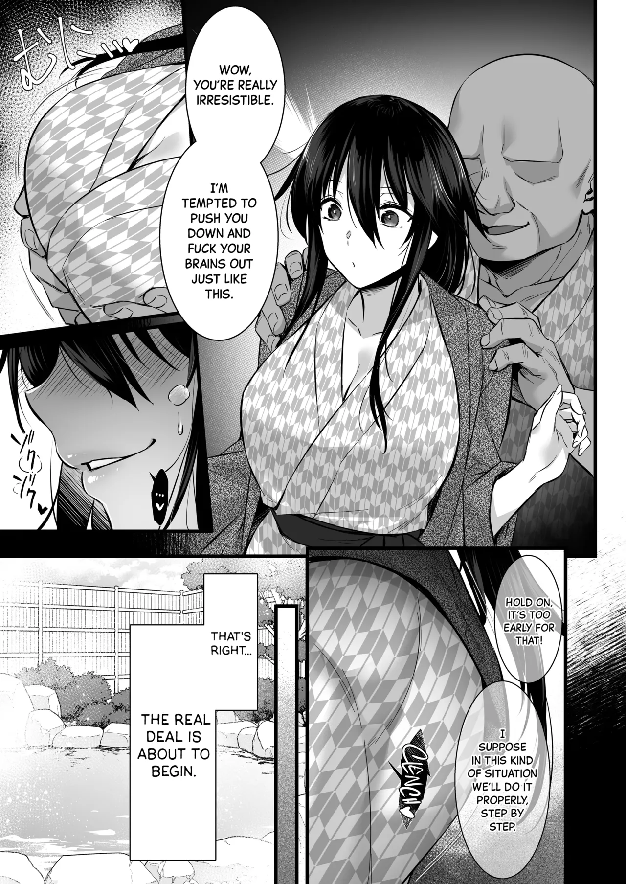 [Himeya (Abe Inori)]Rental Tanetsuke Oji-san 6 ~Tanetsuke Oji-san-tachi to Iku! Yari Makuri Nakadashi Rankou Onsen Ryokou~[English] [Black Grimoires] [Digital] Page 8