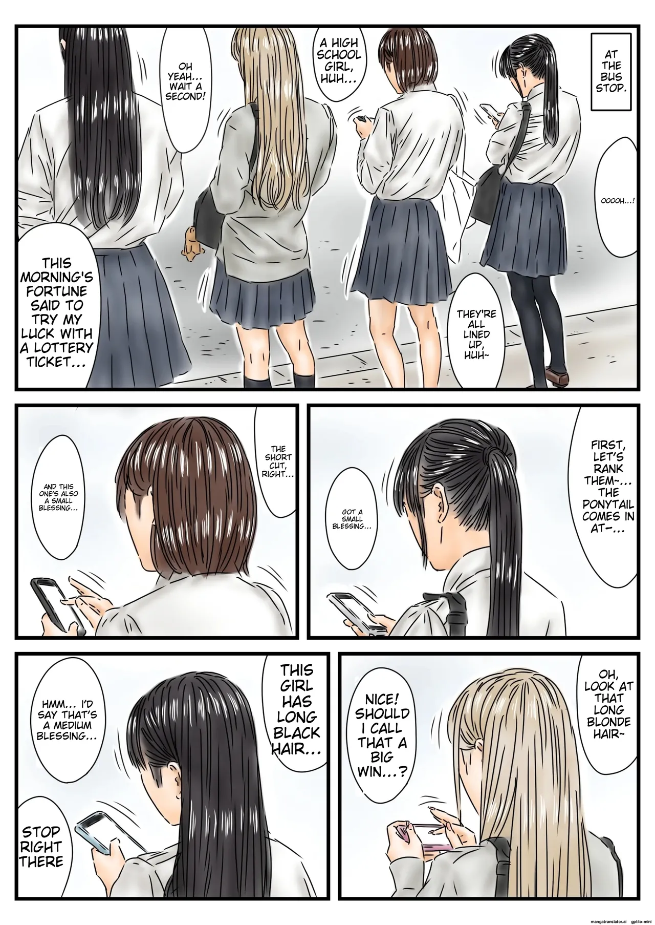 [Furuisuemi]Jikan Teishi: Toukou-chuu no Joshikousei-tachi de Kyou no Unsei o Uranaimasu. | I'll be Fortune-telling with the High School Girls on Their Way to School Today.[English] Page 15