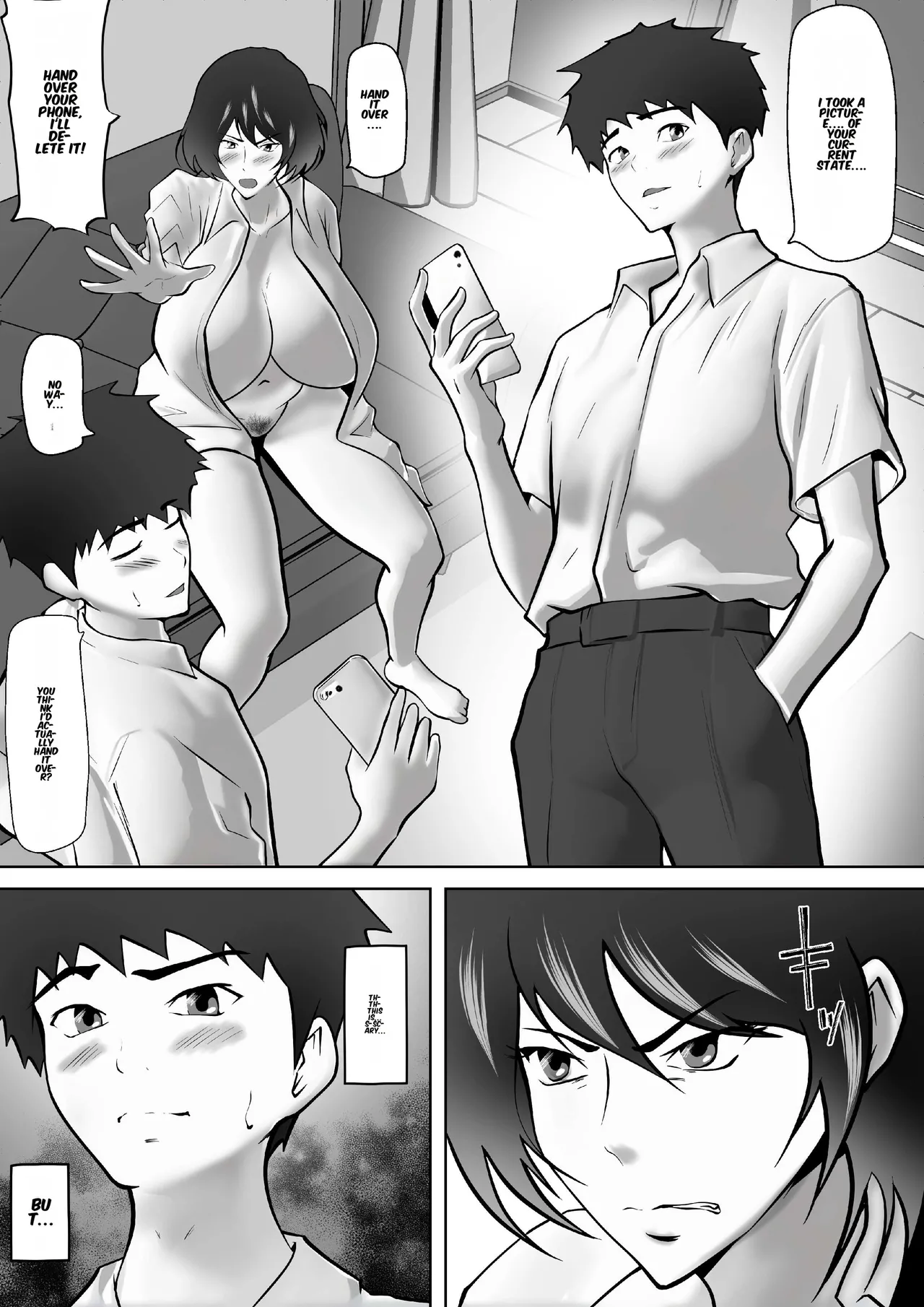 [Pentacle (Shimipan)]Tachiba Gyakuten ~Pawahara o Suru Gibo no Onanie ga Toreta node Shitagawaseru Koto ni Shita[English] Page 13