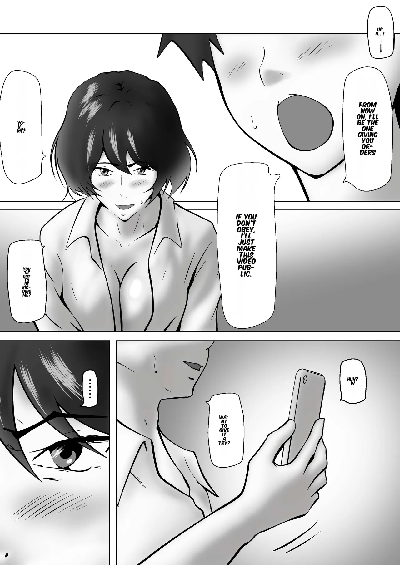 [Pentacle (Shimipan)]Tachiba Gyakuten ~Pawahara o Suru Gibo no Onanie ga Toreta node Shitagawaseru Koto ni Shita[English] Page 18