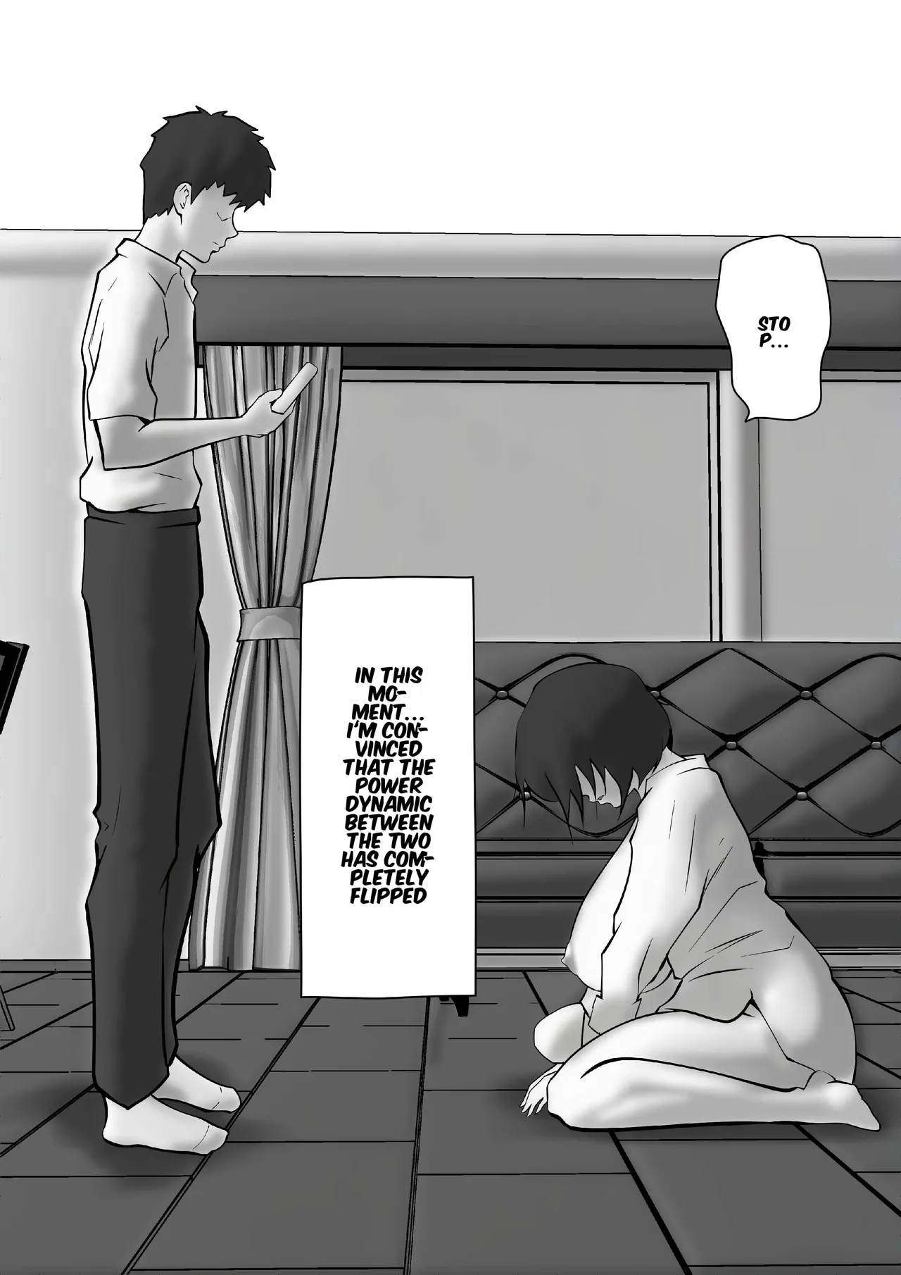 [Pentacle (Shimipan)]Tachiba Gyakuten ~Pawahara o Suru Gibo no Onanie ga Toreta node Shitagawaseru Koto ni Shita[English] Page 19