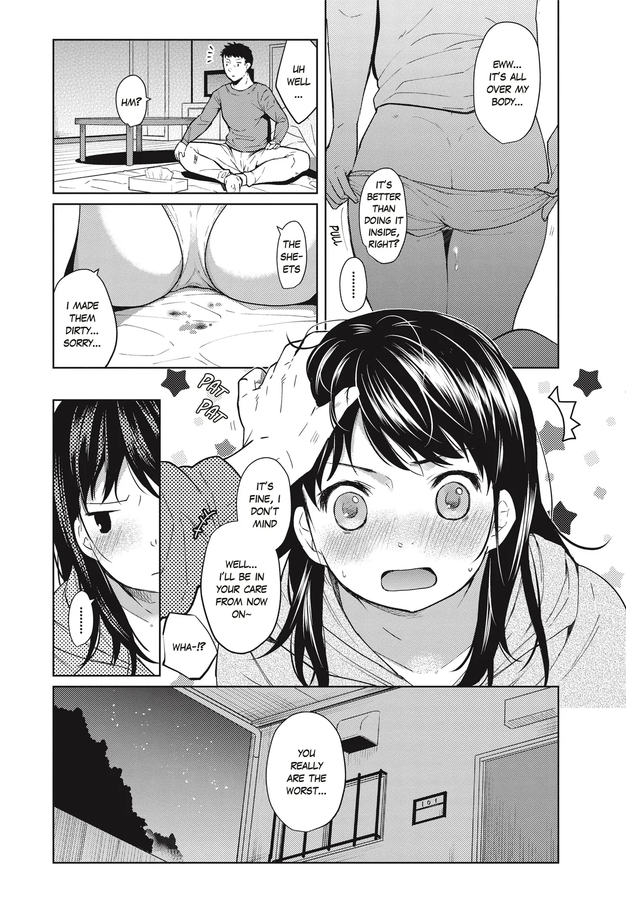 [Fumitsuki Sou]1 Room Apartment + Highschool Girl Suddenly Living Together? Close Contact!? First Sex!!? Ch.1-11[English] [Project-H] [Decensored] [Ongoing] Page 25