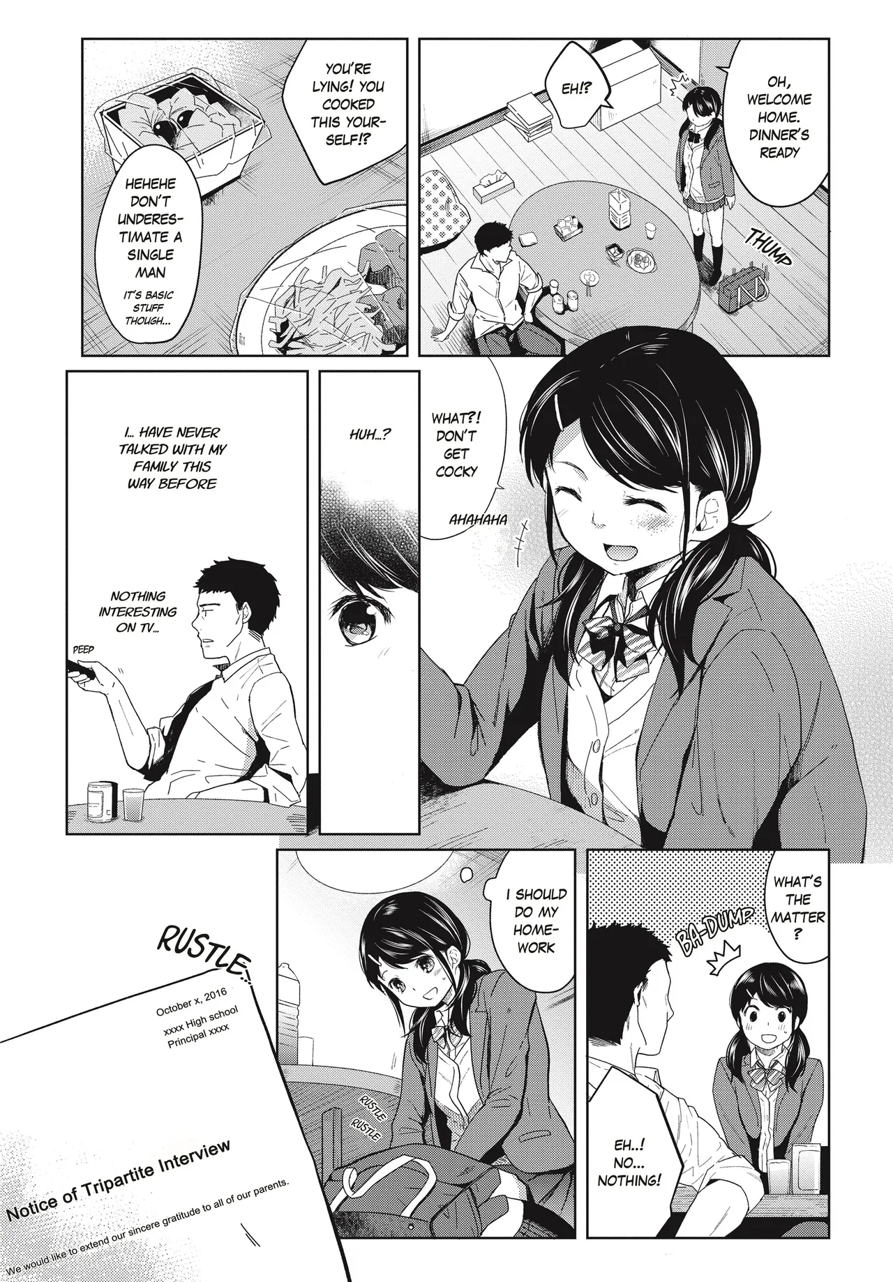 [Fumitsuki Sou]1 Room Apartment + Highschool Girl Suddenly Living Together? Close Contact!? First Sex!!? Ch.1-11[English] [Project-H] [Decensored] [Ongoing] Page 30