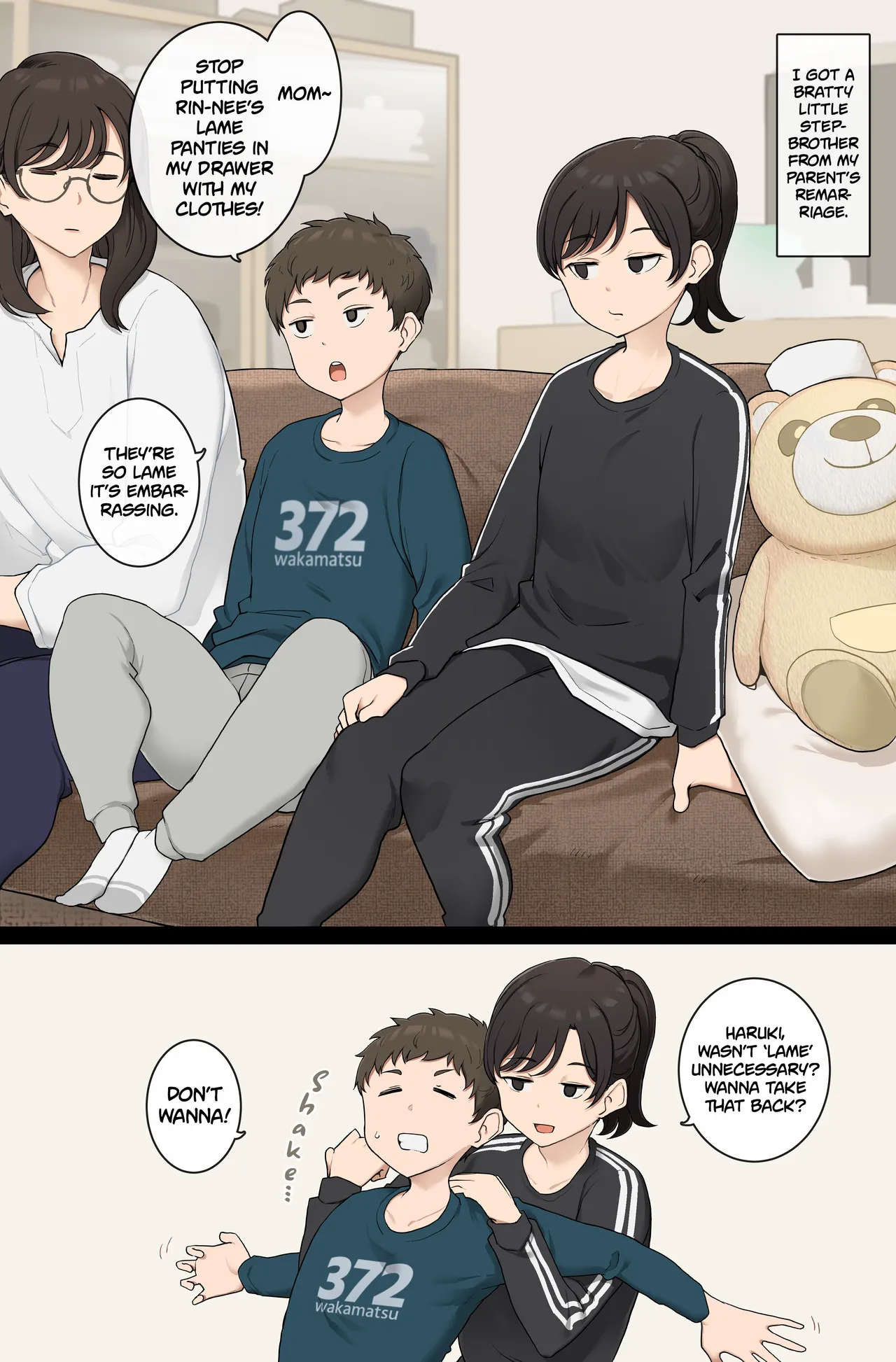 [Wakamatsu]Older Step-sister Teaches Her Cheeky Little Step-brother a Lesson | Namaiki Gitei o Kyoiku Suru o Gishi-chan[English] Page 1