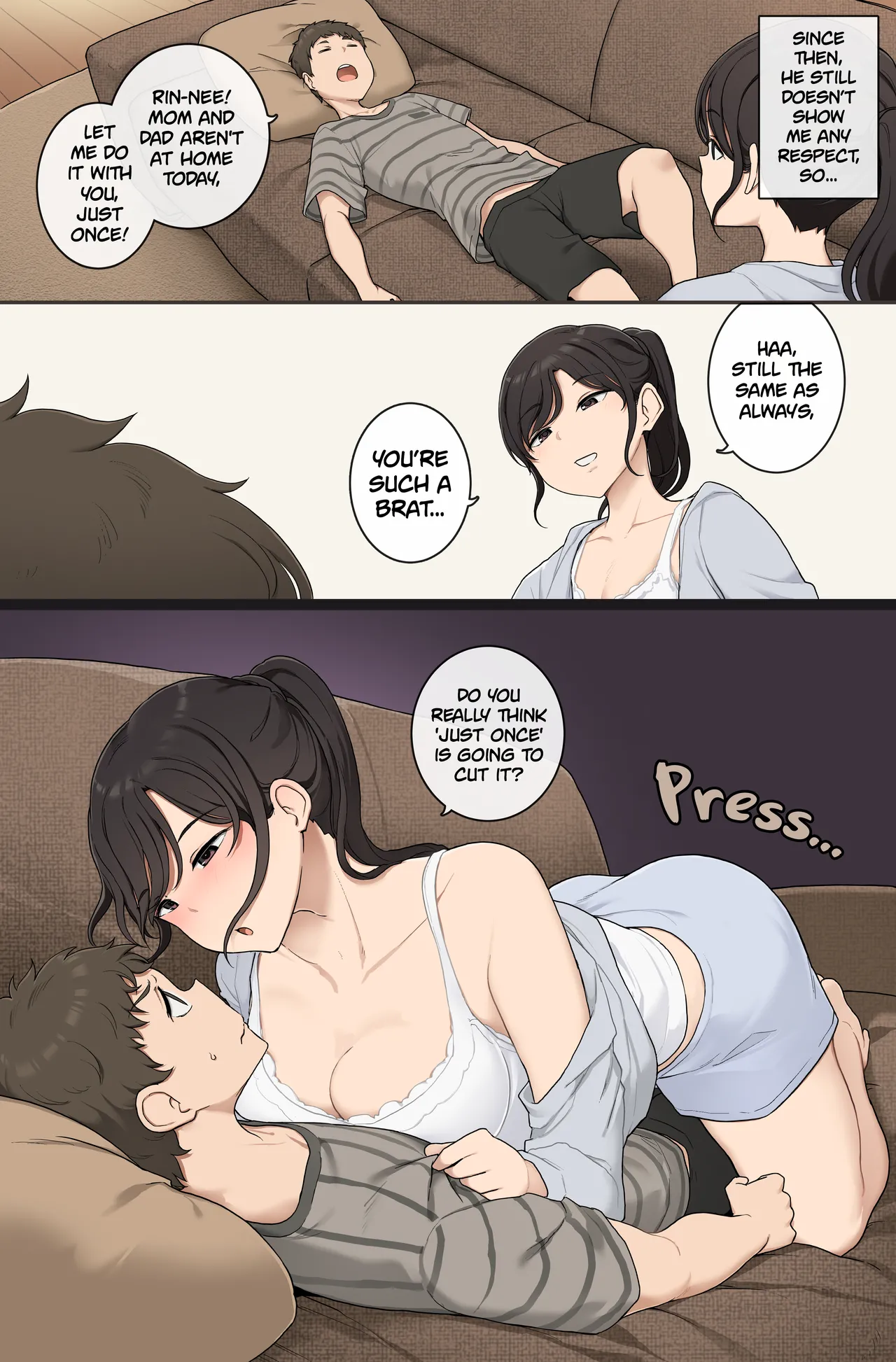 [Wakamatsu]Older Step-sister Teaches Her Cheeky Little Step-brother a Lesson | Namaiki Gitei o Kyoiku Suru o Gishi-chan[English] Page 3