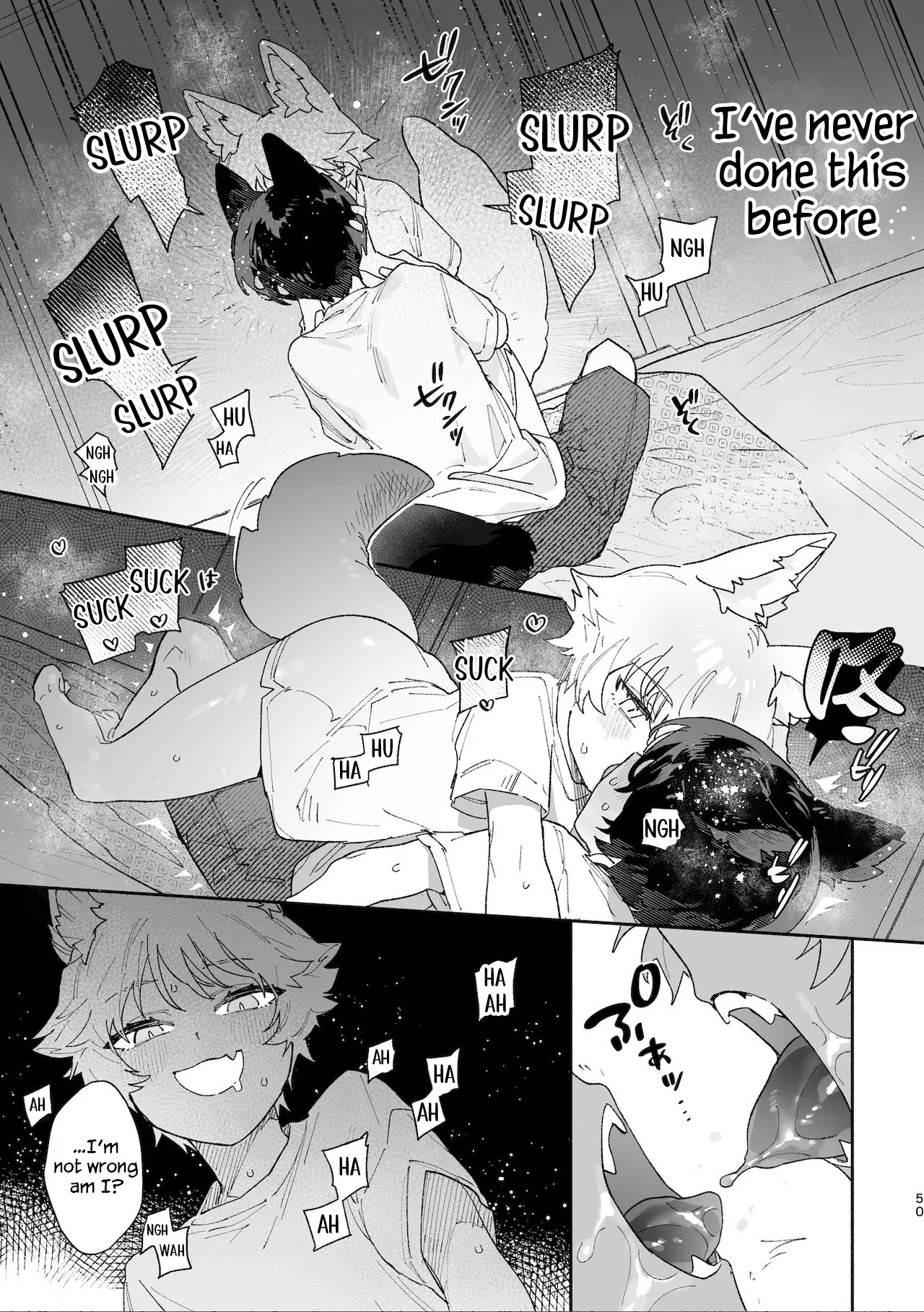 [usachanGet]Otoko ga Uke. ~Coyote-chan × Kai Inu-kun~ | Boys be Submissive. ~Coyote-chan x Kai Ken~[English] [Lunaslurp] Page 49
