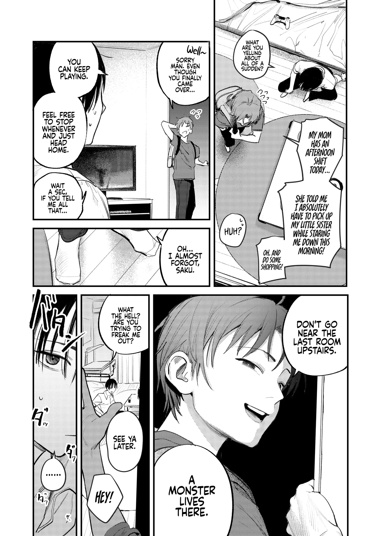 [Momojiru Teien (Momokumo)]Mamono no Heya ~6 nen-buri ni Saikai shitara Hikikomori NEET ni Natteita Shinyuu no Onee-san ni Semararete Seieki o Shiboritorareru Hanashi | Monster’s Room ~The Story of Being Milked by My Best Friend's Older Sister who had Become a Shut-in NEET after not seeing Her for Six Years[English] [Coffedrug] [Digital] Page 7
