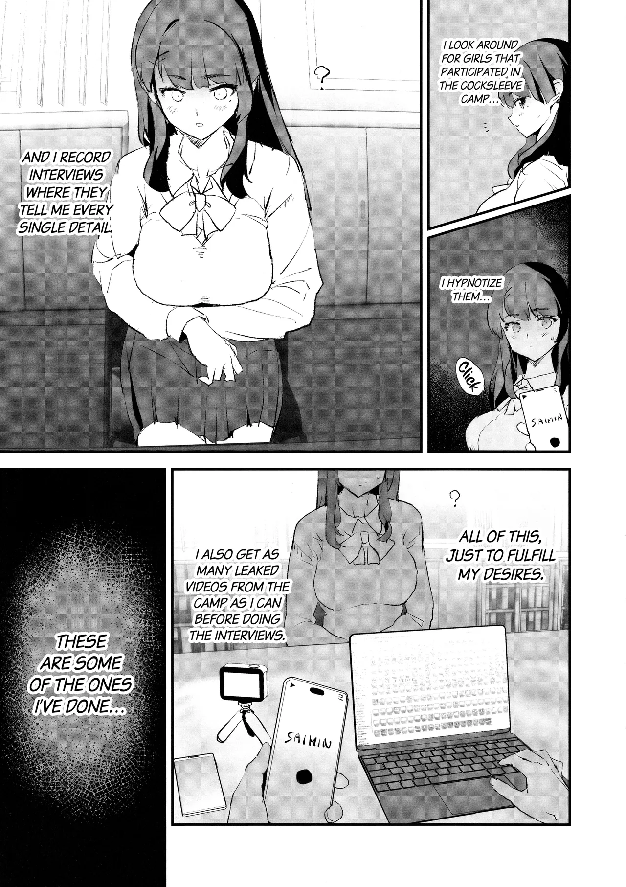 (C104) [Yami ni Ugomeku (Dokurosan)]Onaho Gasshuku Saimin Dosukebe Interview + Omake[English] [Kinsei Translations] [Decensored] Page 4