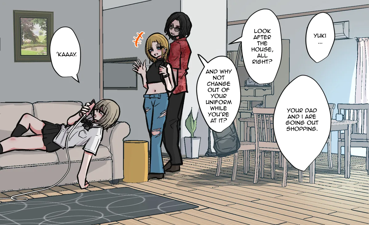 [torimogura]ribingu de kaihou onani-suru shinyu-chan | Best Friend-chan Masturbating Out in the Living Room[English] Page 1