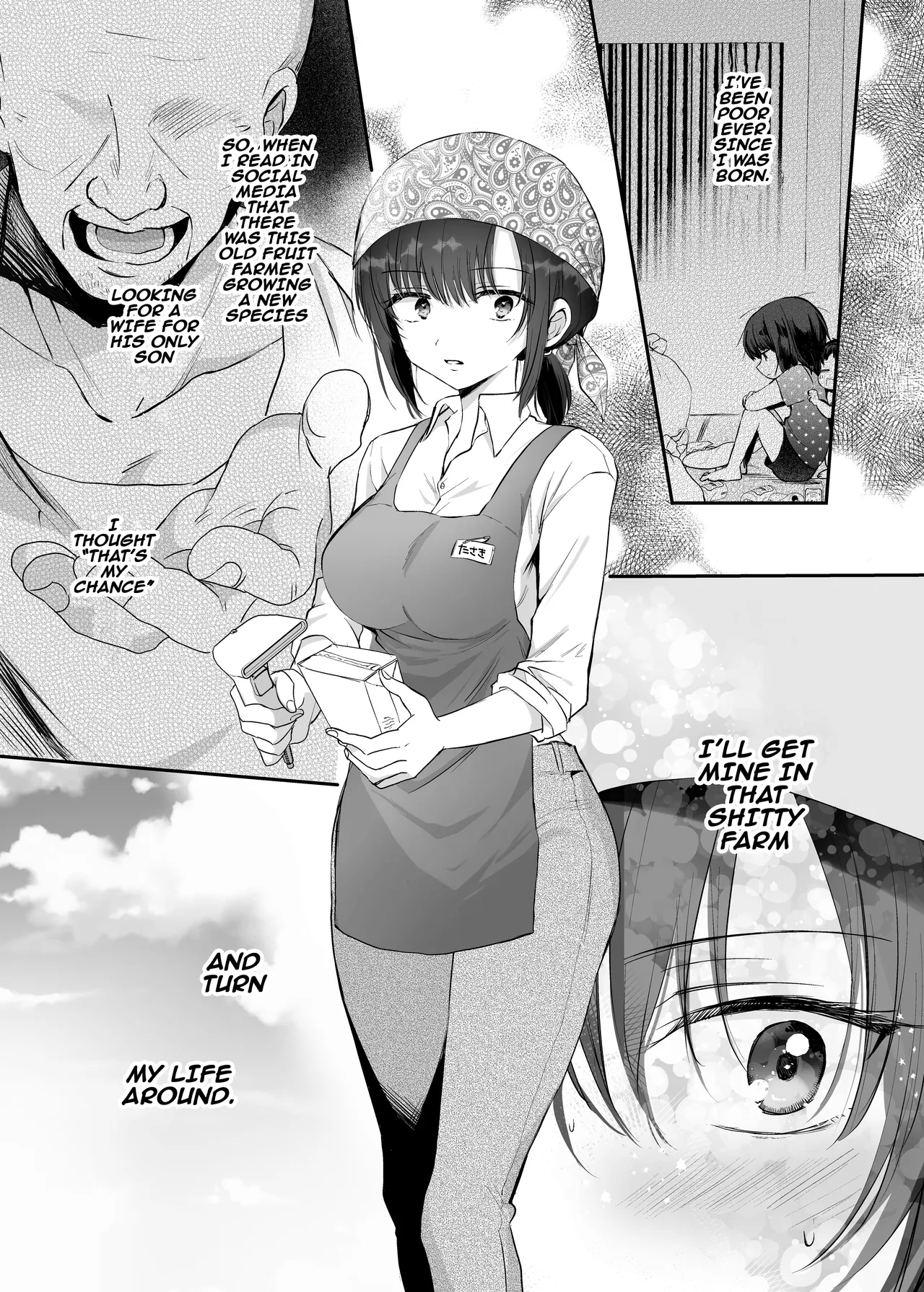 [Tetsukazuno Ao. (Emilio)]Kyonyuu de Nariagare! ~Binbounin Tsuma vs Hentai Gifu no Netorare Nouson Seikatsu~ | Use Your Huge Tits To Rise Up! ~The Netorare Daily Life In a Farming Village Of A Poor Wife vs A Perverted Father In Law~[English] {Doujins.com} Page 3