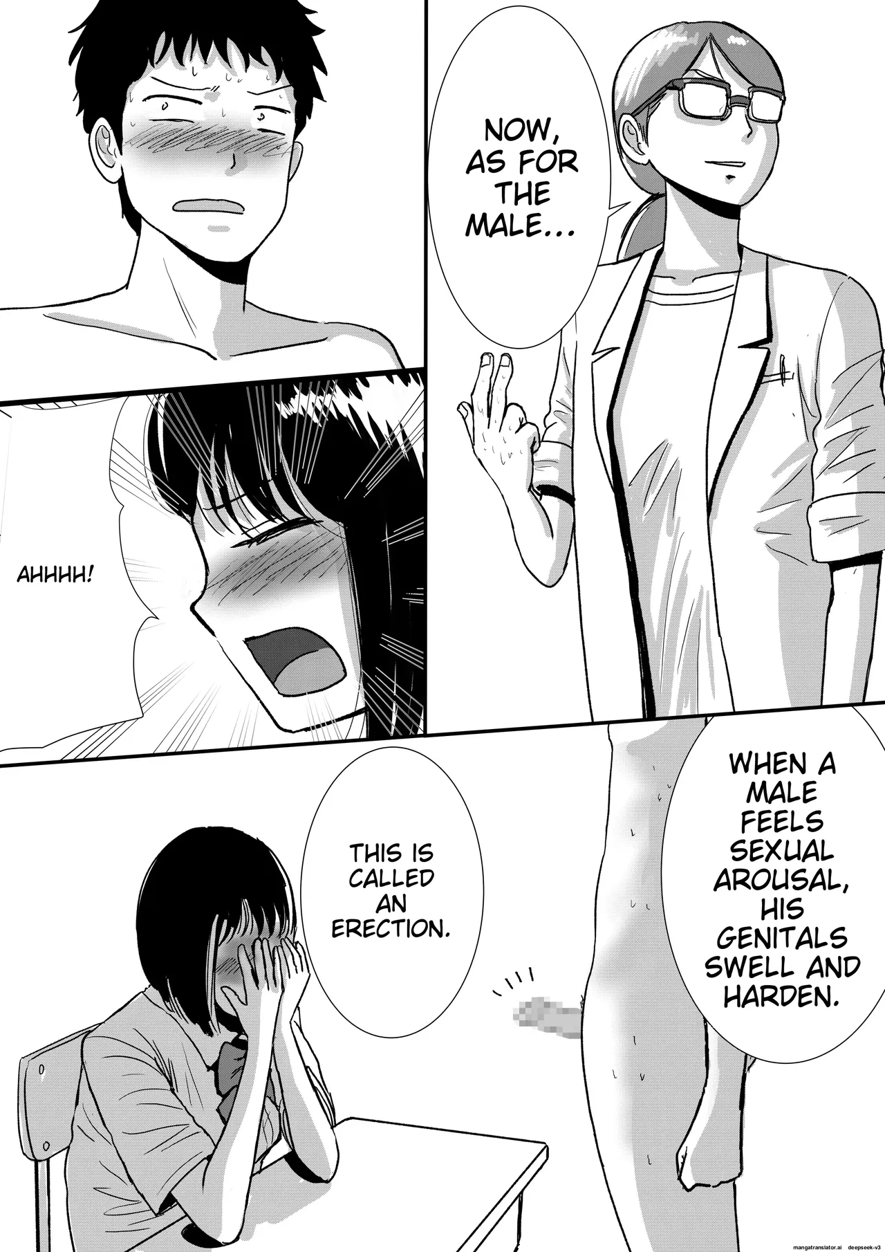 A story about a naked schoolgirl who became an example in health class for religious reasons[MTL] Page 19
