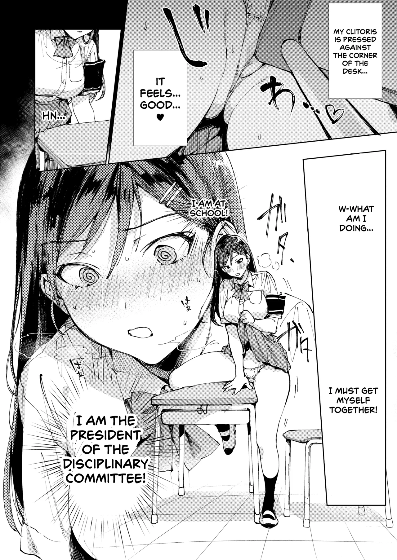 [BOOCH (Booch)]Kiritsu ni Kibishii Fuuki Iinchou wa Kounai de Himitsu no Dosukebe Onanie ga Yamerarenai! | The Strict Head of the DIsciplinary Committee Just Can't Stop Masturbating at School![English] [Shiromaru] [Digital] Page 11