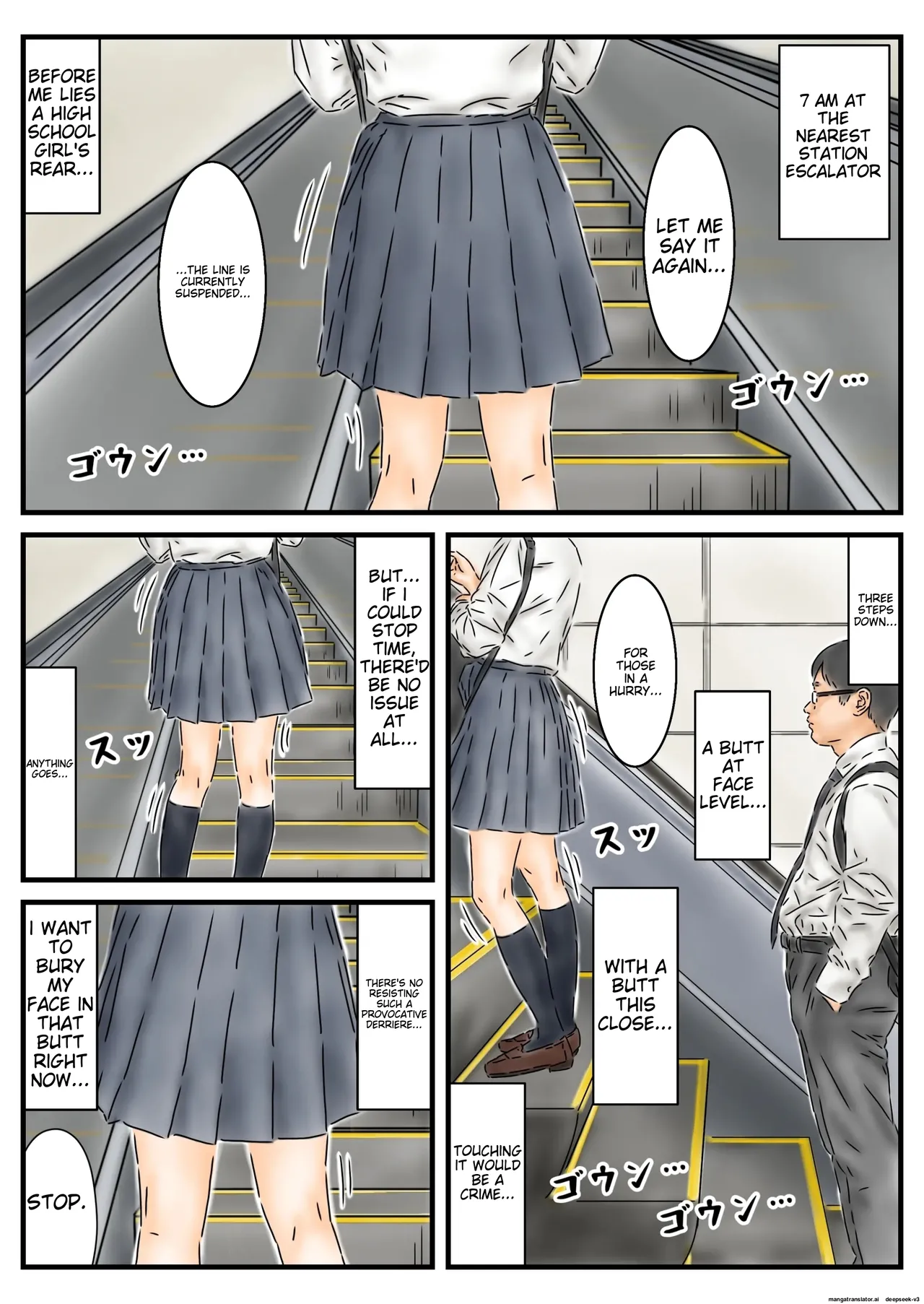 [Furuisuemi]Jikan Teishi: Toukou-chuu no Joshikousei-tachi de Kyou no Unsei o Uranaimasu. | I'll be Fortune-telling with the High School Girls on Their Way to School Today.[English] Page 2