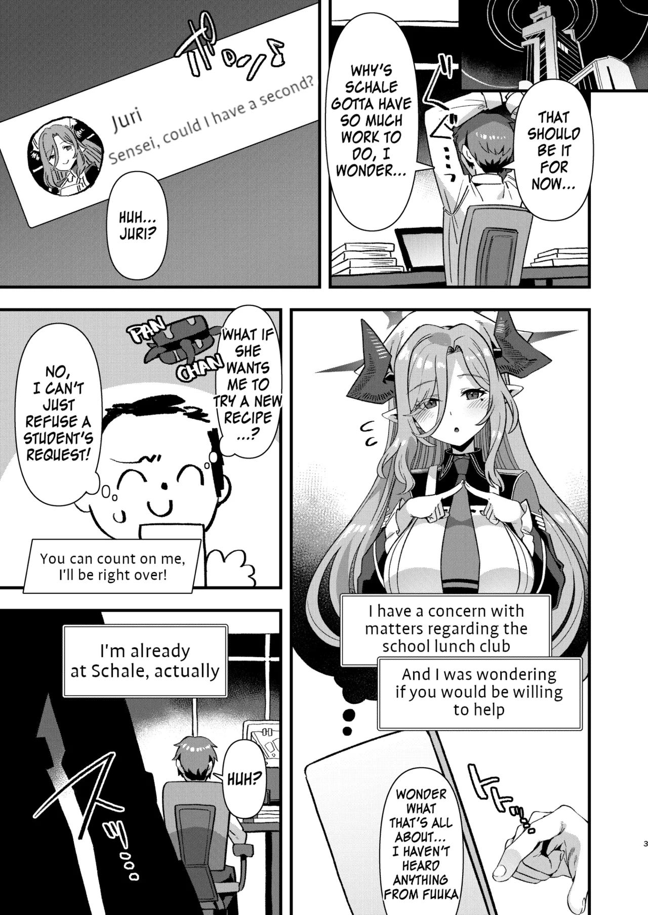 [Harigane Shinshi Doumei (Harigane Shinshi)]Gehenna Gakuen Kyuushoku-bu Ushimaki Nyuugyou | Gehenna Academy School Lunch Club Ushimaki Dairy(Blue Archive) [English] [SDF] [Digital] Page 2