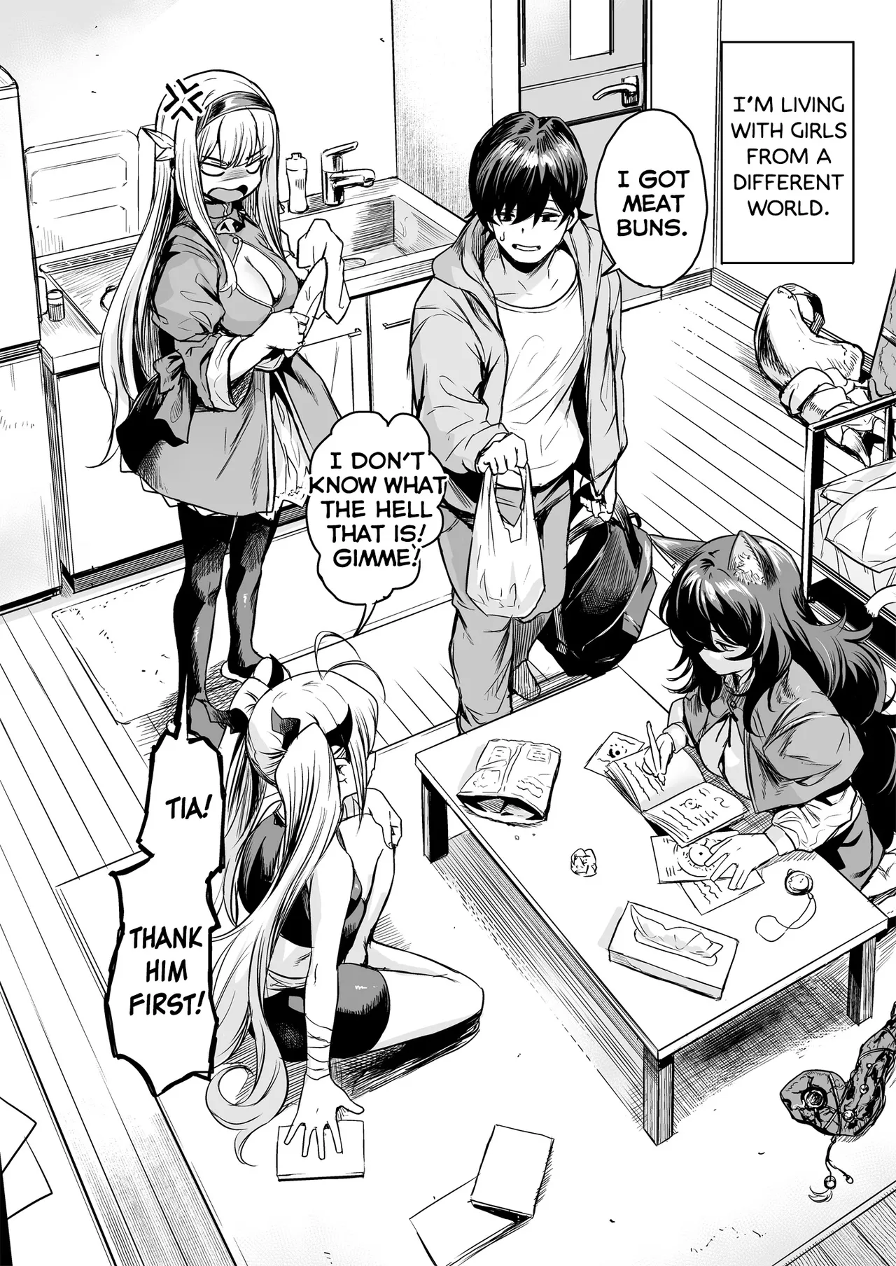 [Ikkizuka (Kizuka Kazuki)]Isekai kara Kimashita. | They Came From a Different World[English] [Digital] Page 4