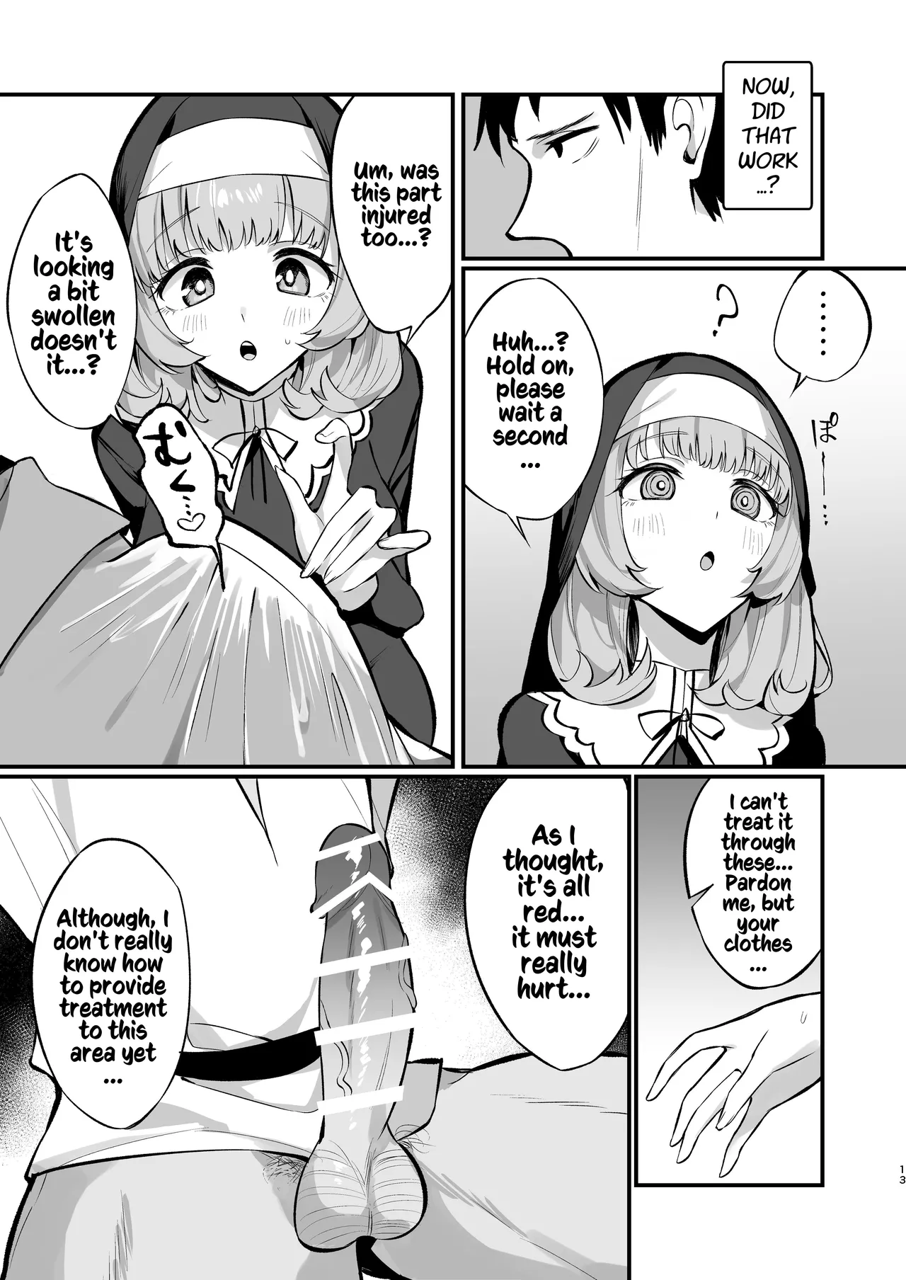 [Unahouse (Unacchi)]Sister Kanzen Haiboku. ~Muchi na Sister ga honnou de Hatsujo Koubi Surumade~ | A Sister's Absolute Defeat: Until an Innocent Nun Enters Heat and Indulges in Passionate Mating Sex[English] [Kusanuu] [Digital] Page 13