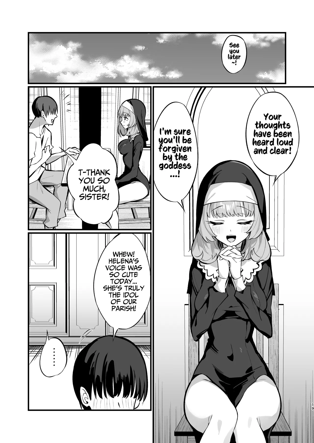 [Unahouse (Unacchi)]Sister Kanzen Haiboku. ~Muchi na Sister ga honnou de Hatsujo Koubi Surumade~ | A Sister's Absolute Defeat: Until an Innocent Nun Enters Heat and Indulges in Passionate Mating Sex[English] [Kusanuu] [Digital] Page 19